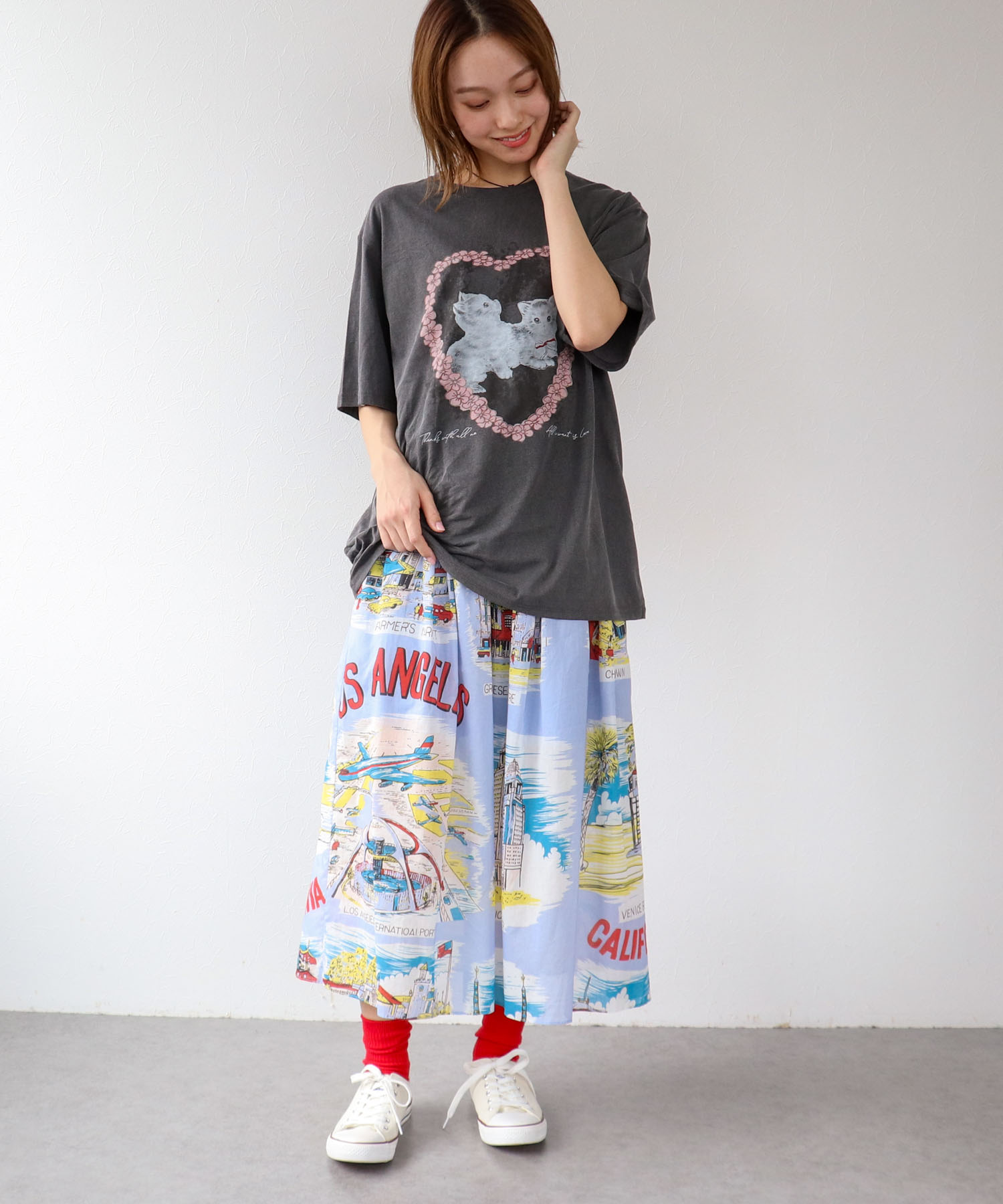 レトロヴィンテージ柄スカート