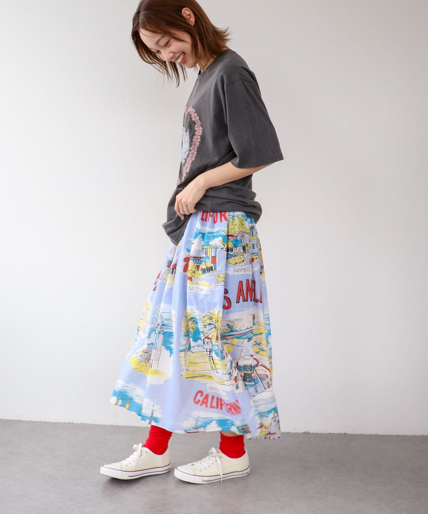 レトロヴィンテージ柄スカート