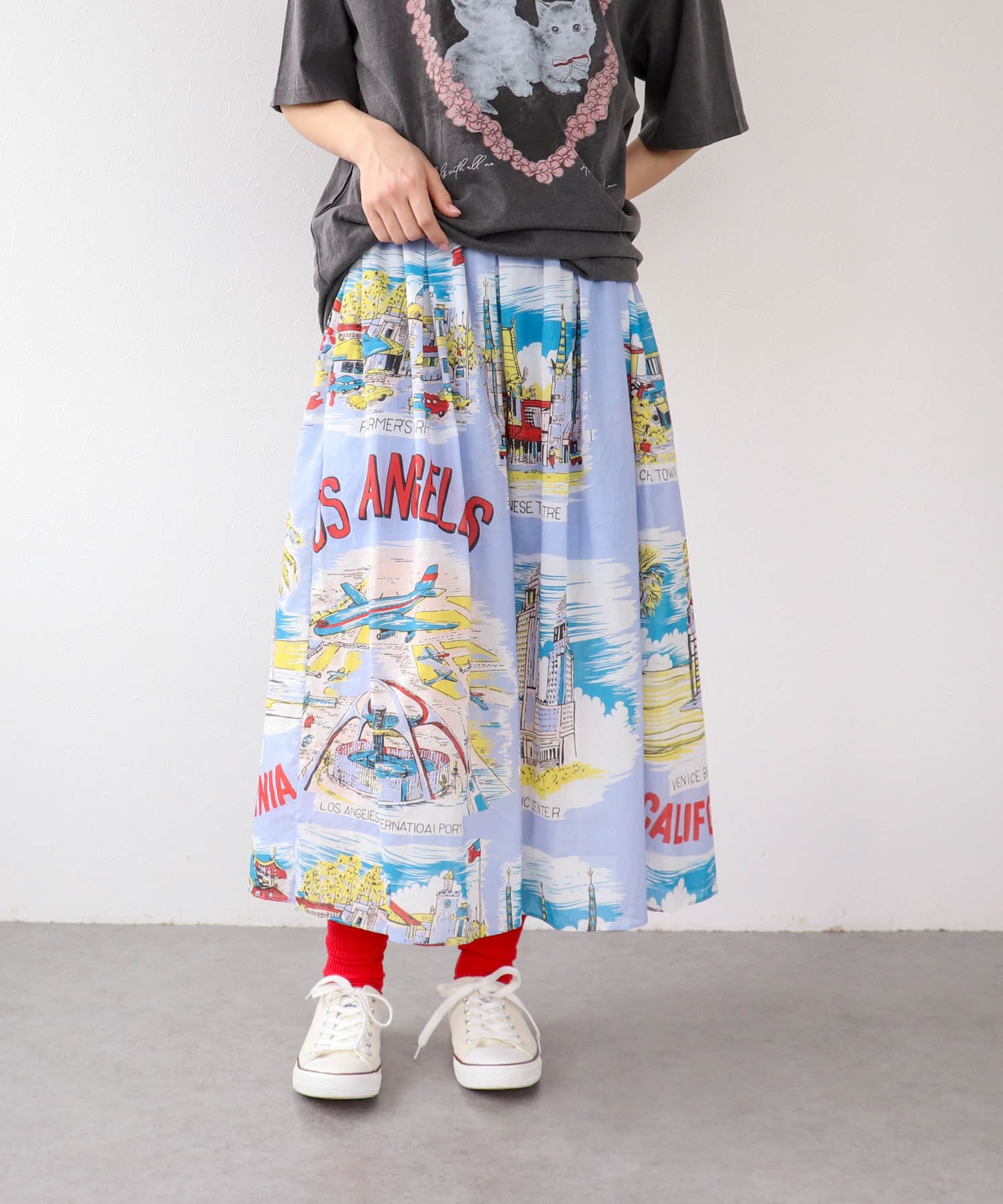 レトロヴィンテージ柄スカート