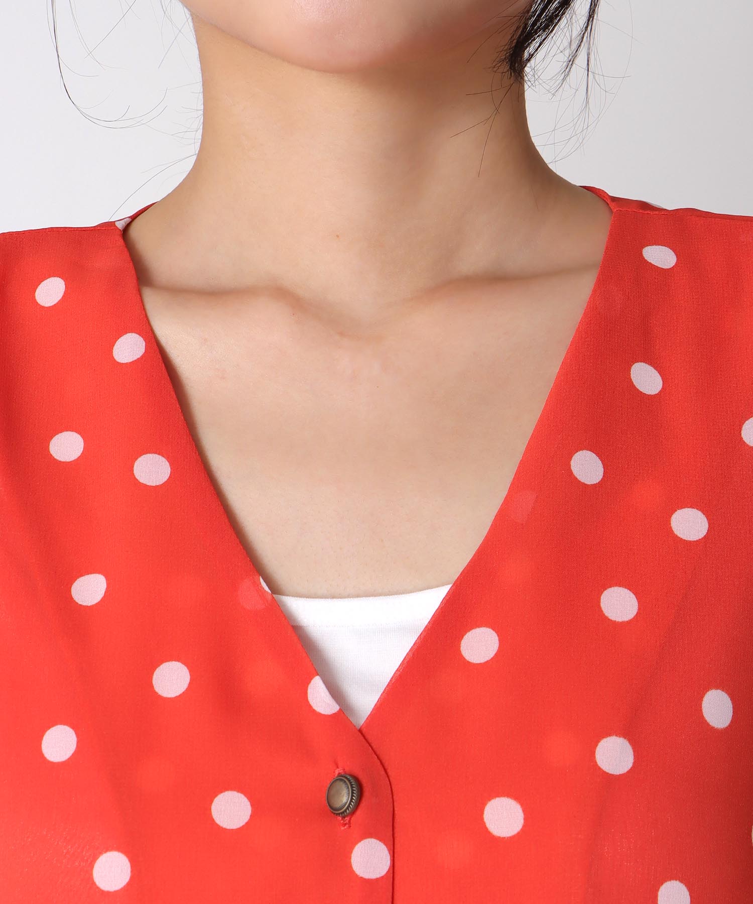 〔お家で試着〕ドット柄レトロワンピース