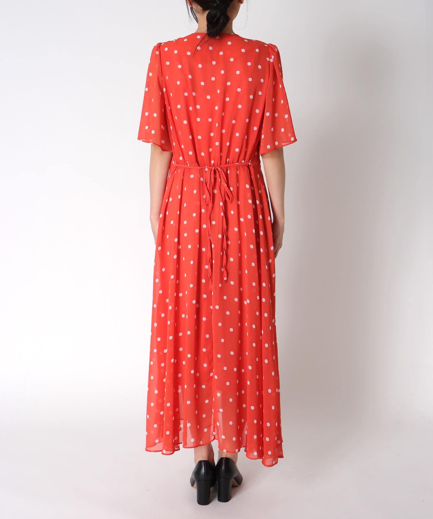 〔お家で試着〕ドット柄レトロワンピース