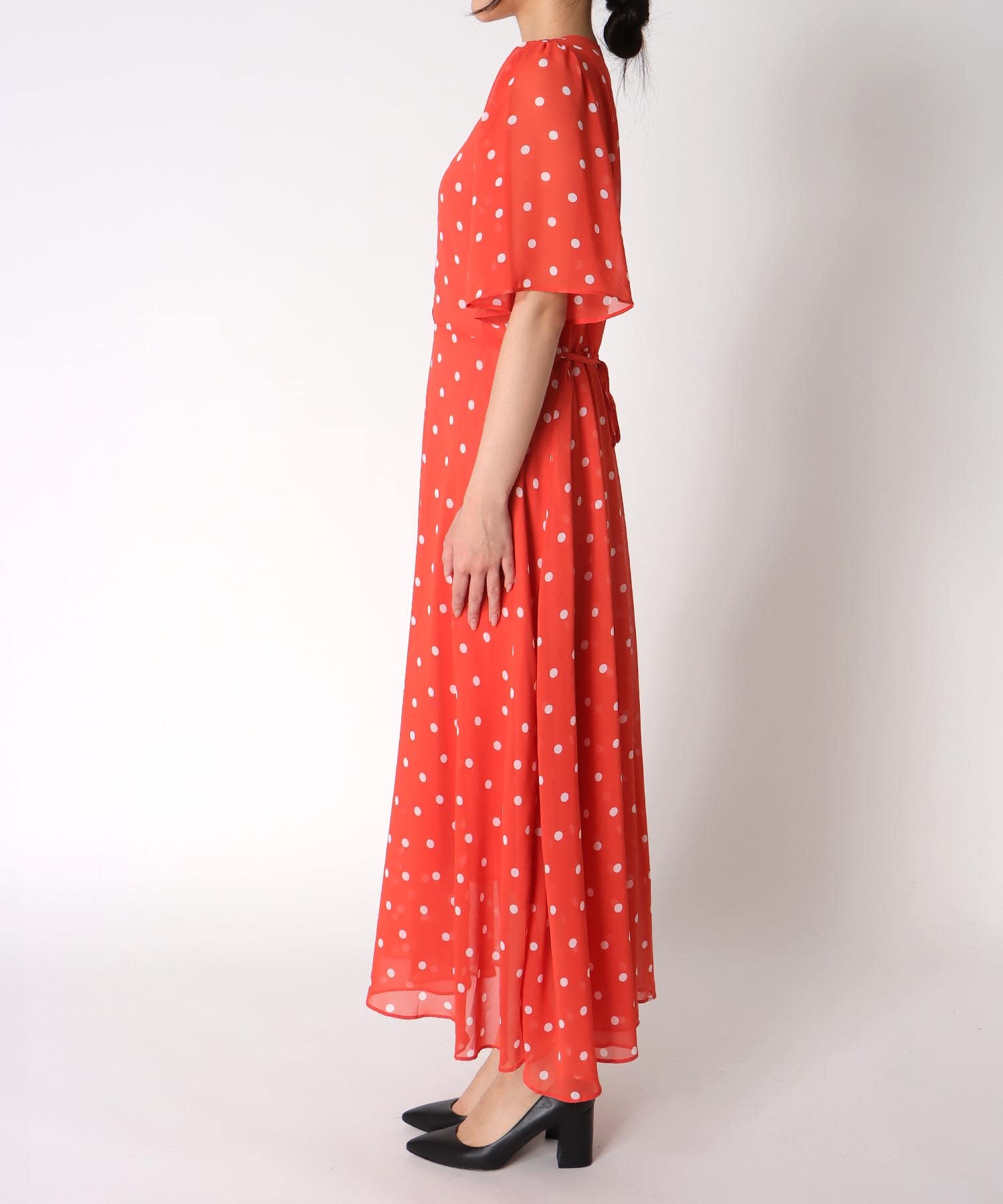 〔お家で試着〕ドット柄レトロワンピース