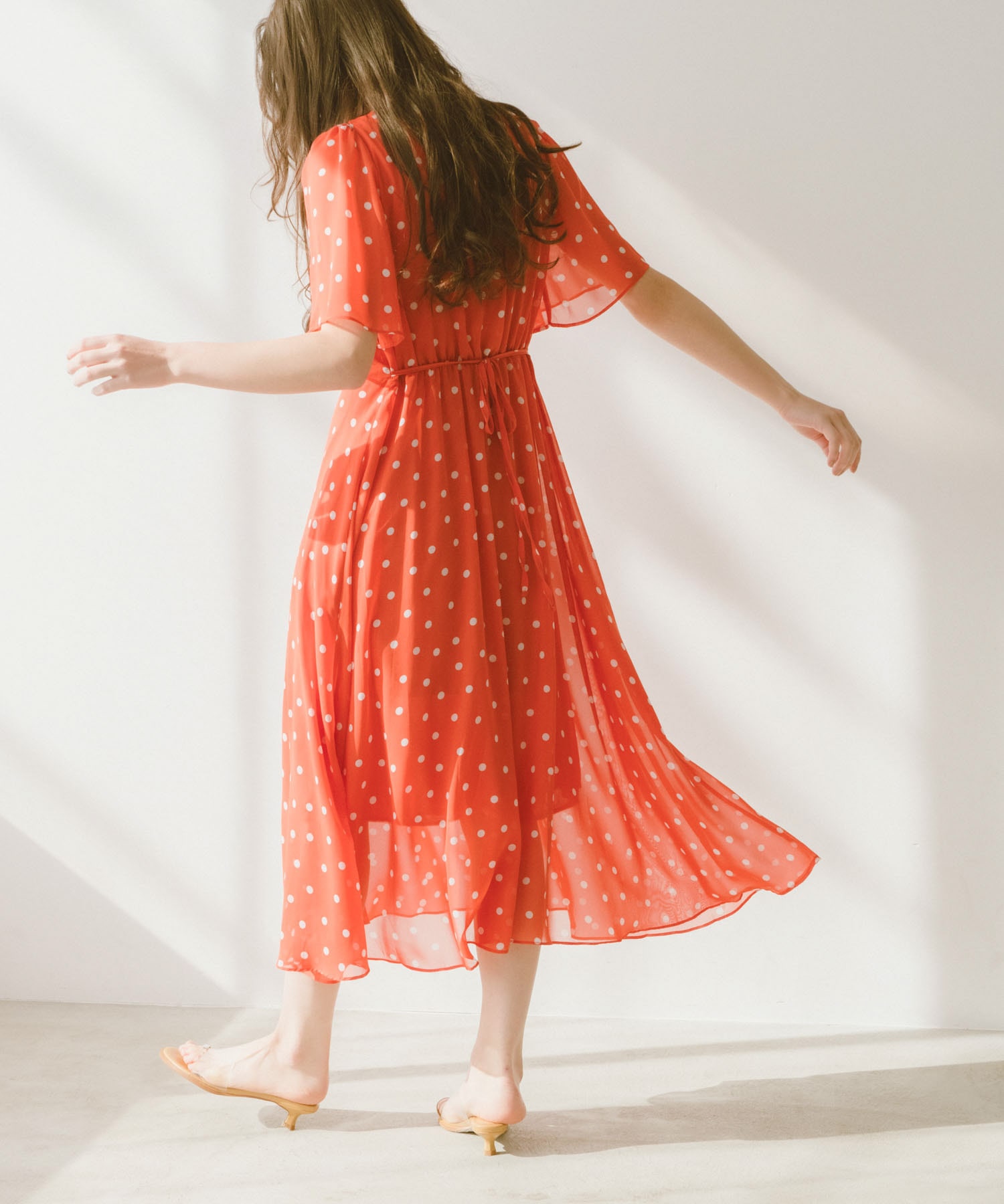 〔お家で試着〕ドット柄レトロワンピース