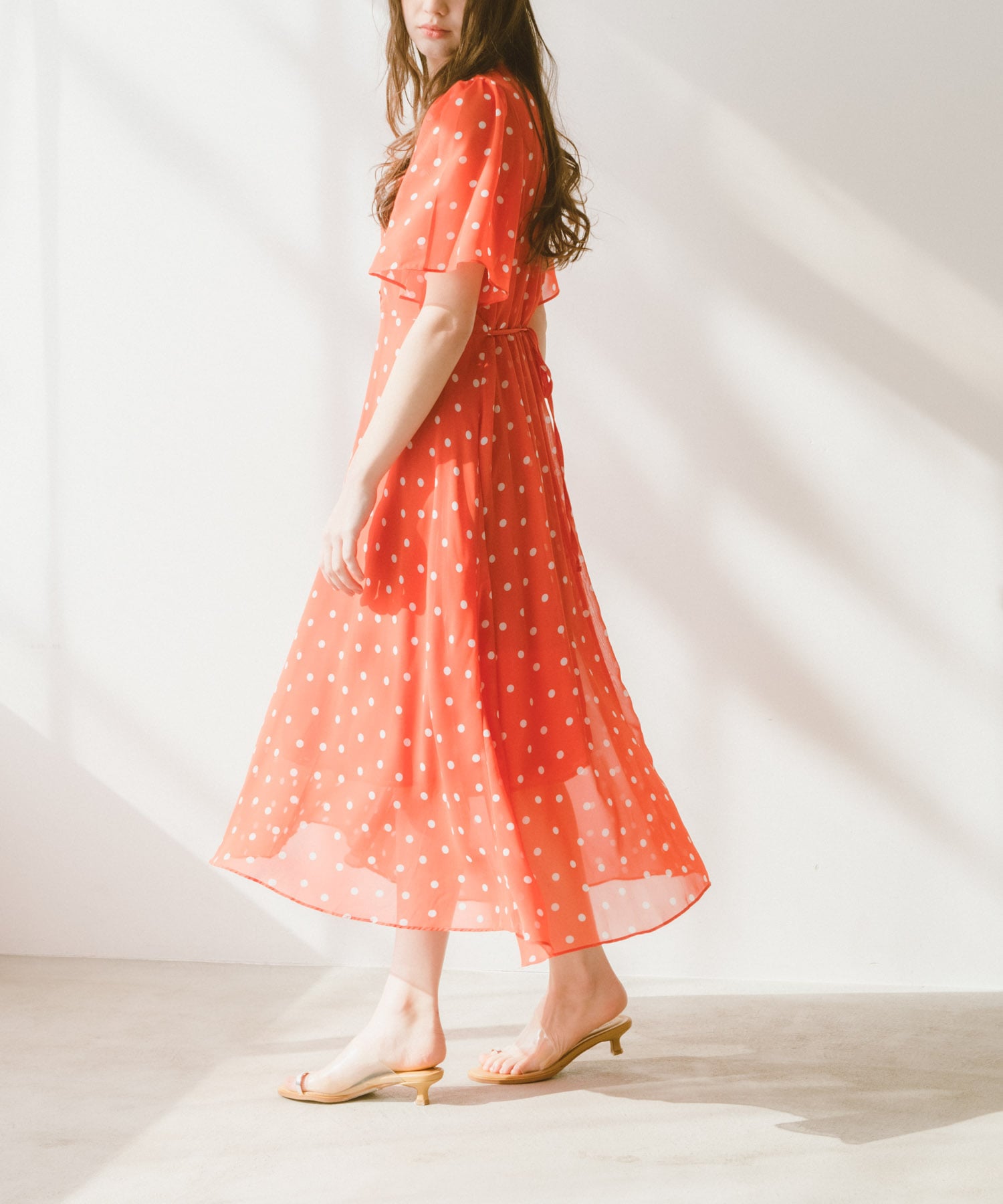 〔お家で試着〕ドット柄レトロワンピース