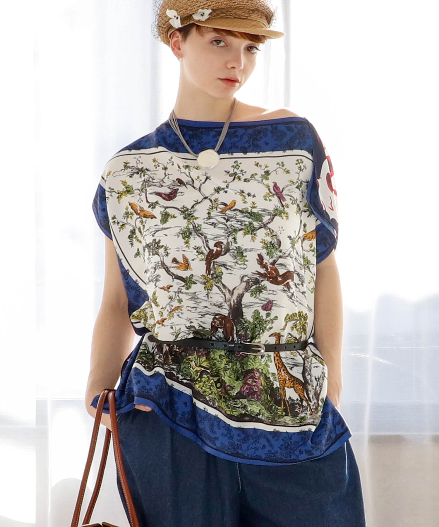 スカーフリメイク風ブラウス