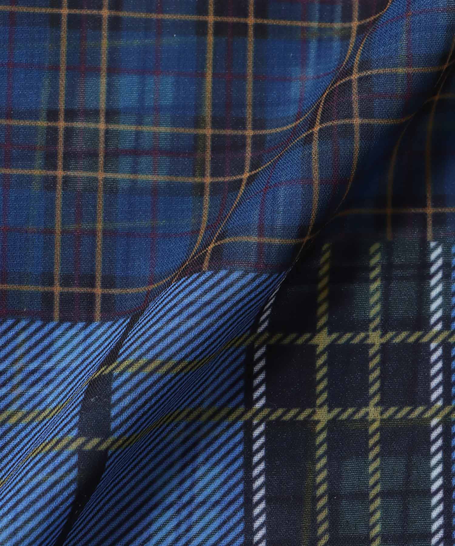 〔お家で試着〕ランダムチェック柄レイヤードワンピース