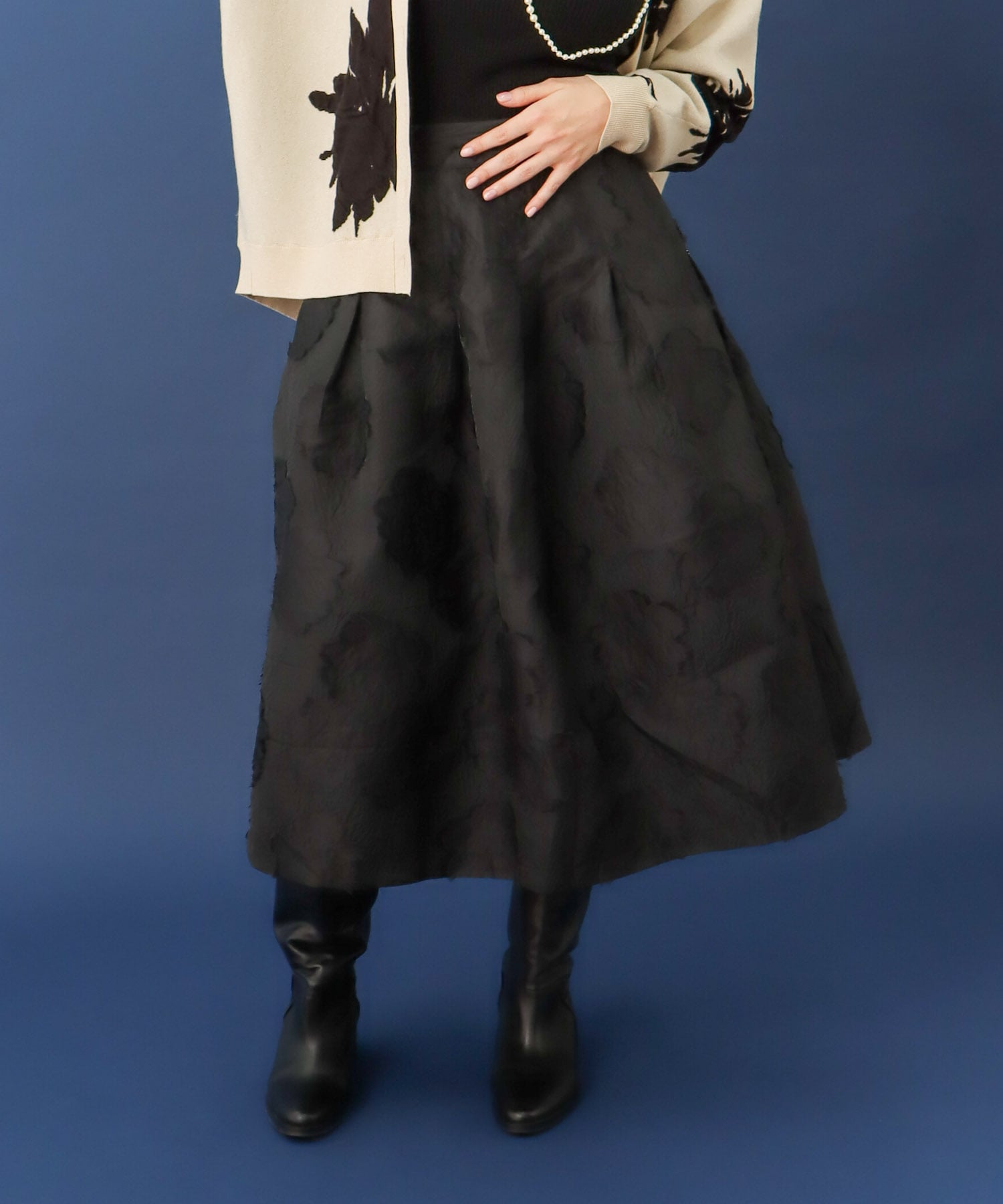 ジャガードボリュームスカート