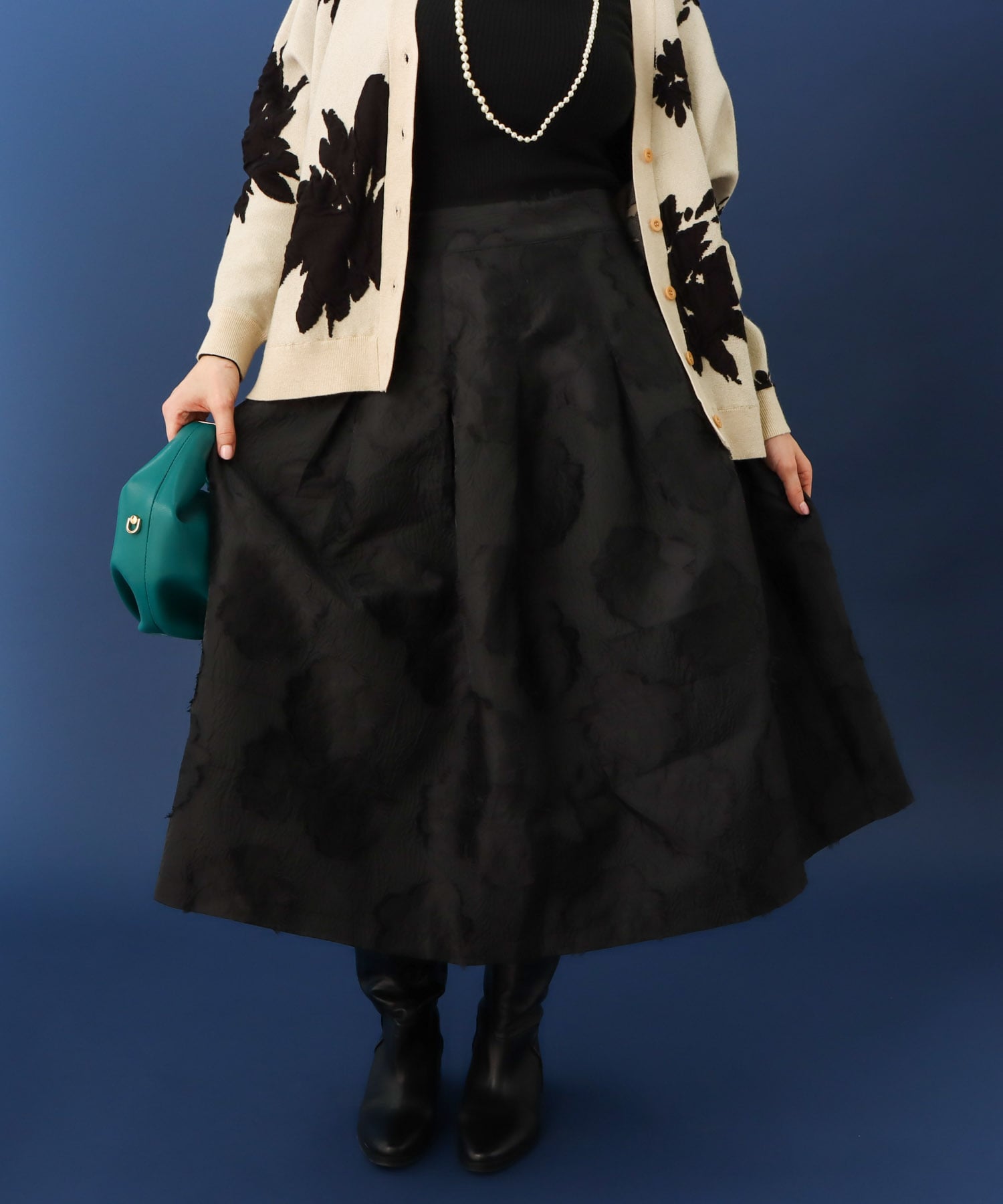 ジャガードボリュームスカート