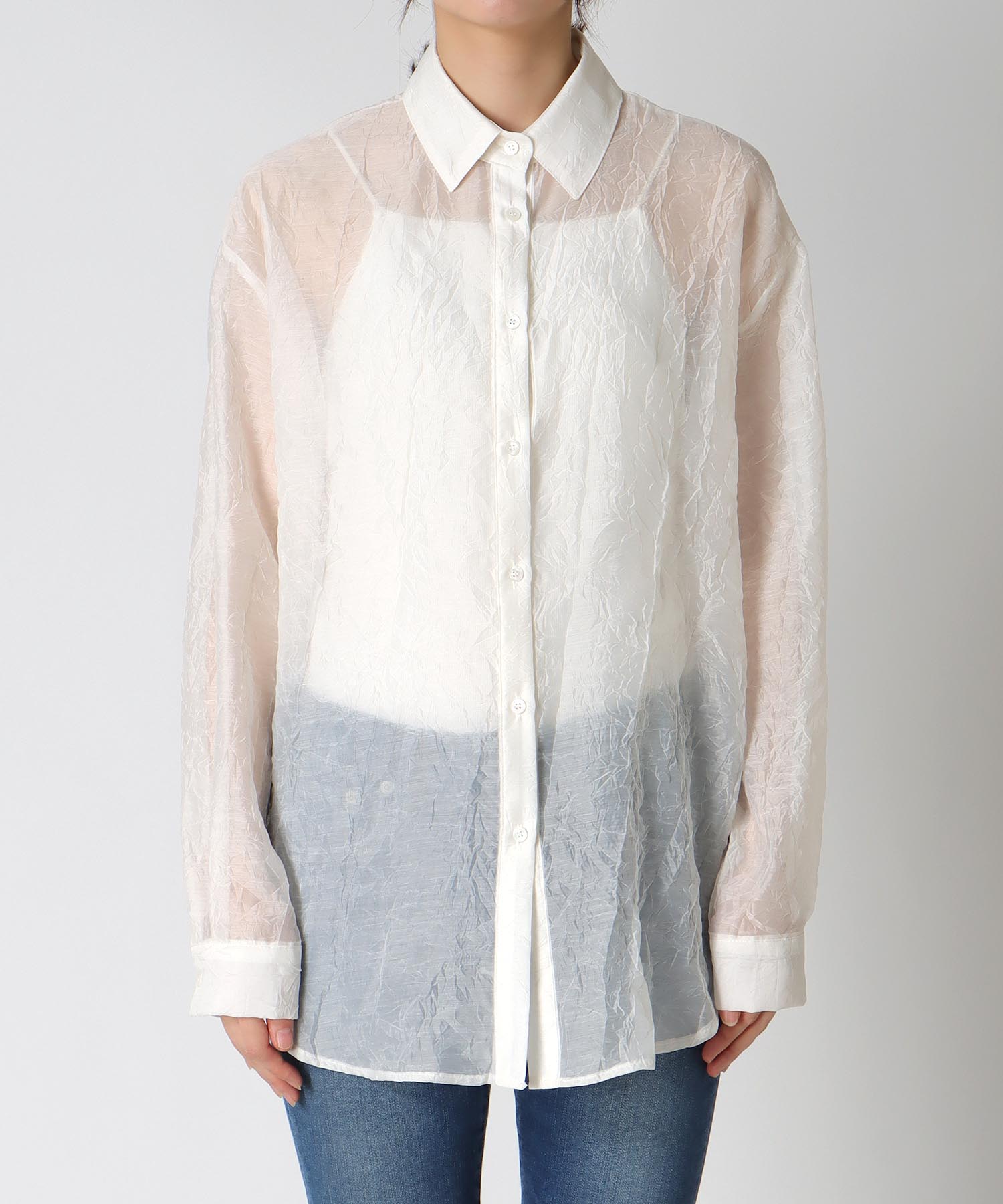 リンクル加工シアーブラウス