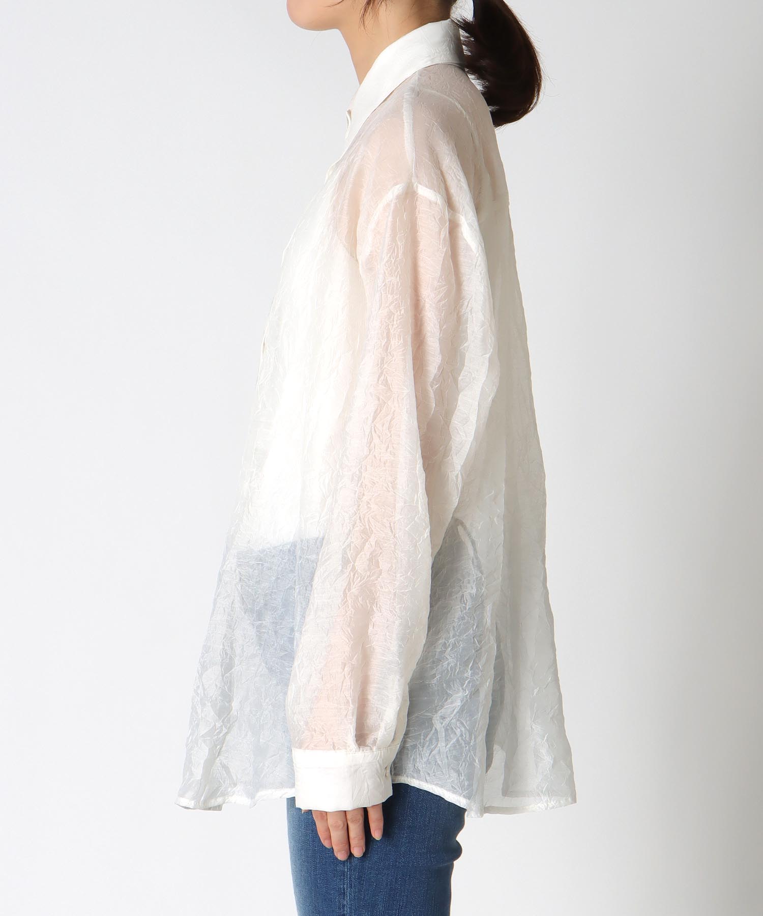 リンクル加工シアーブラウス