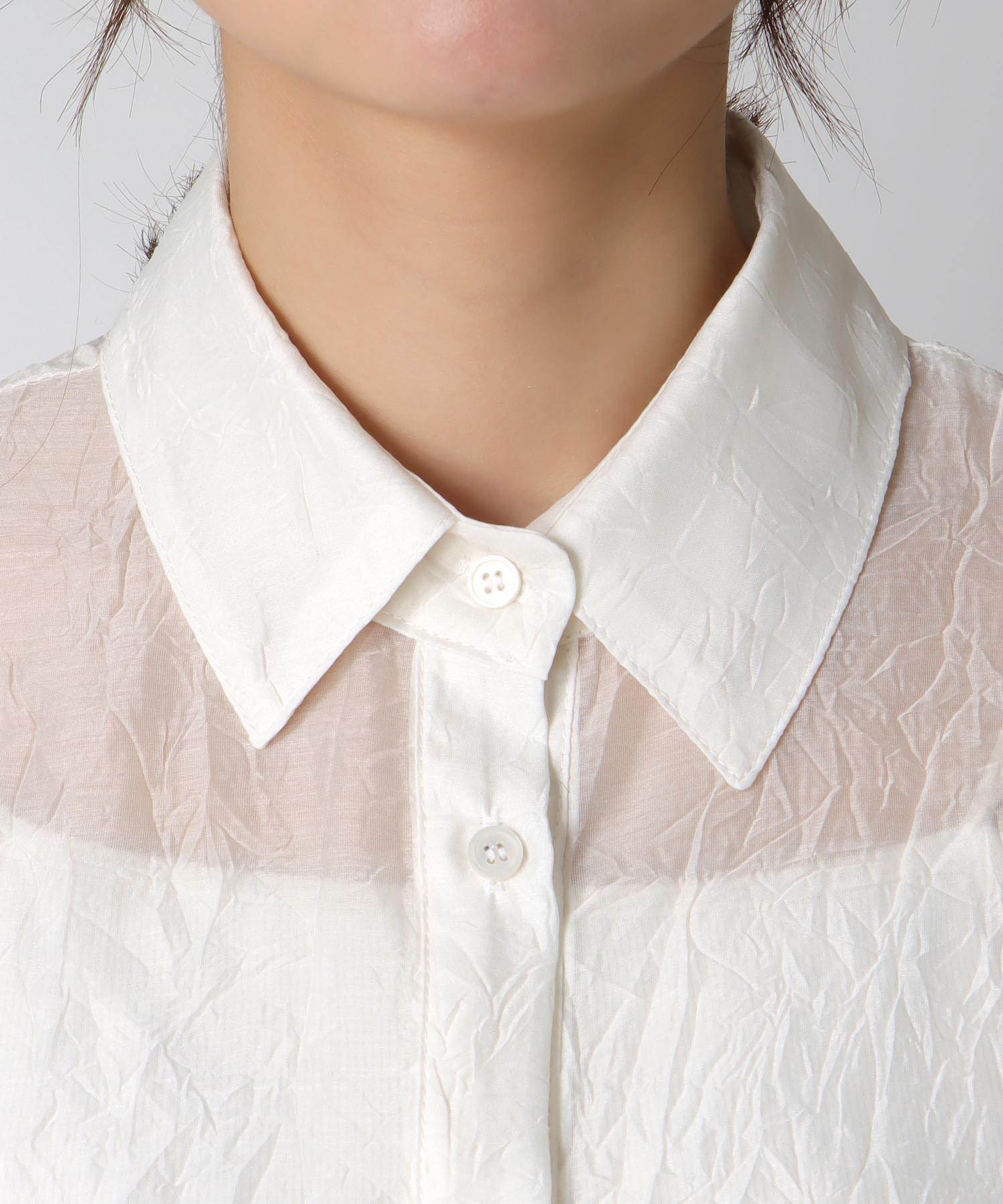 リンクル加工シアーブラウス