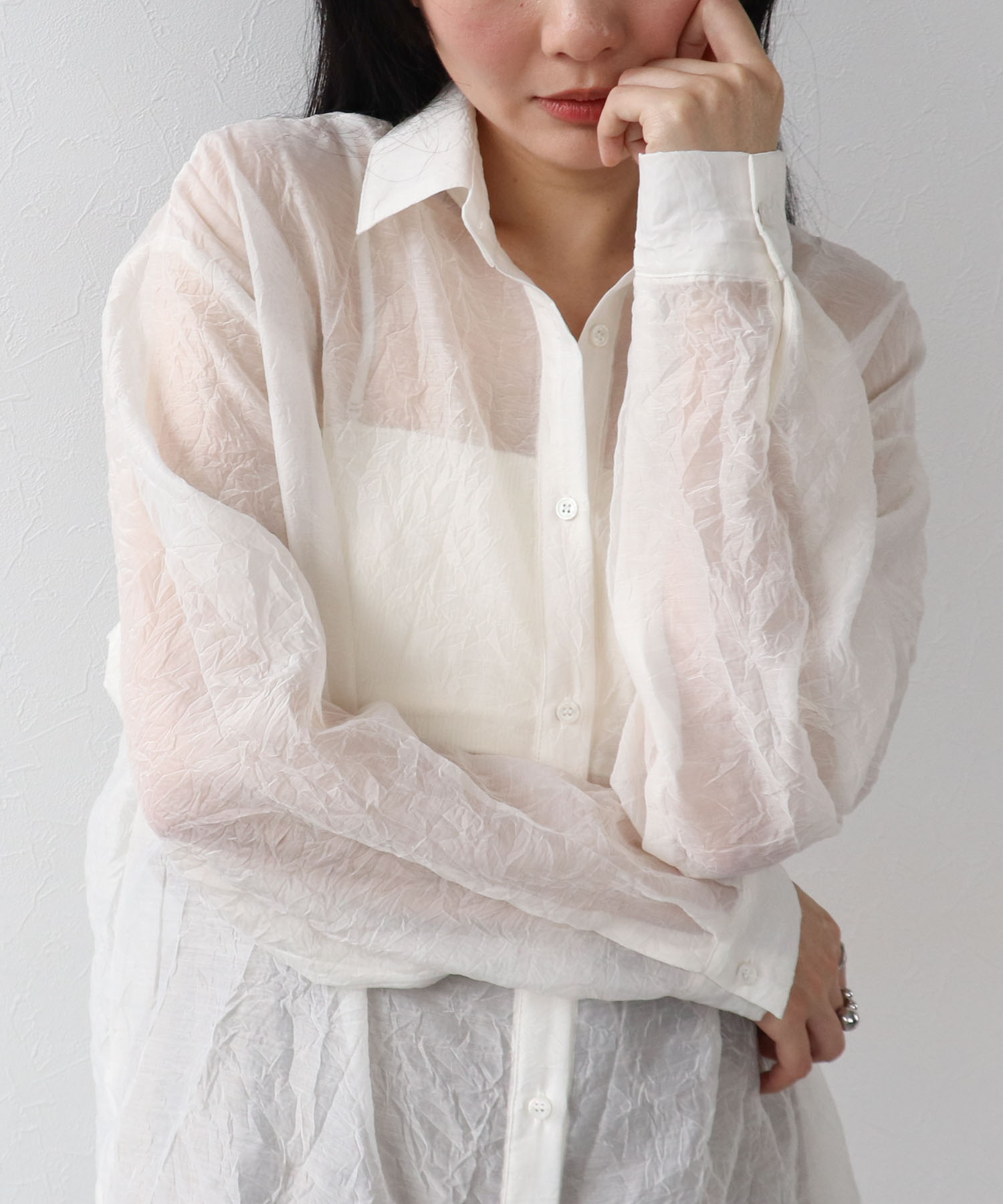 リンクル加工シアーブラウス