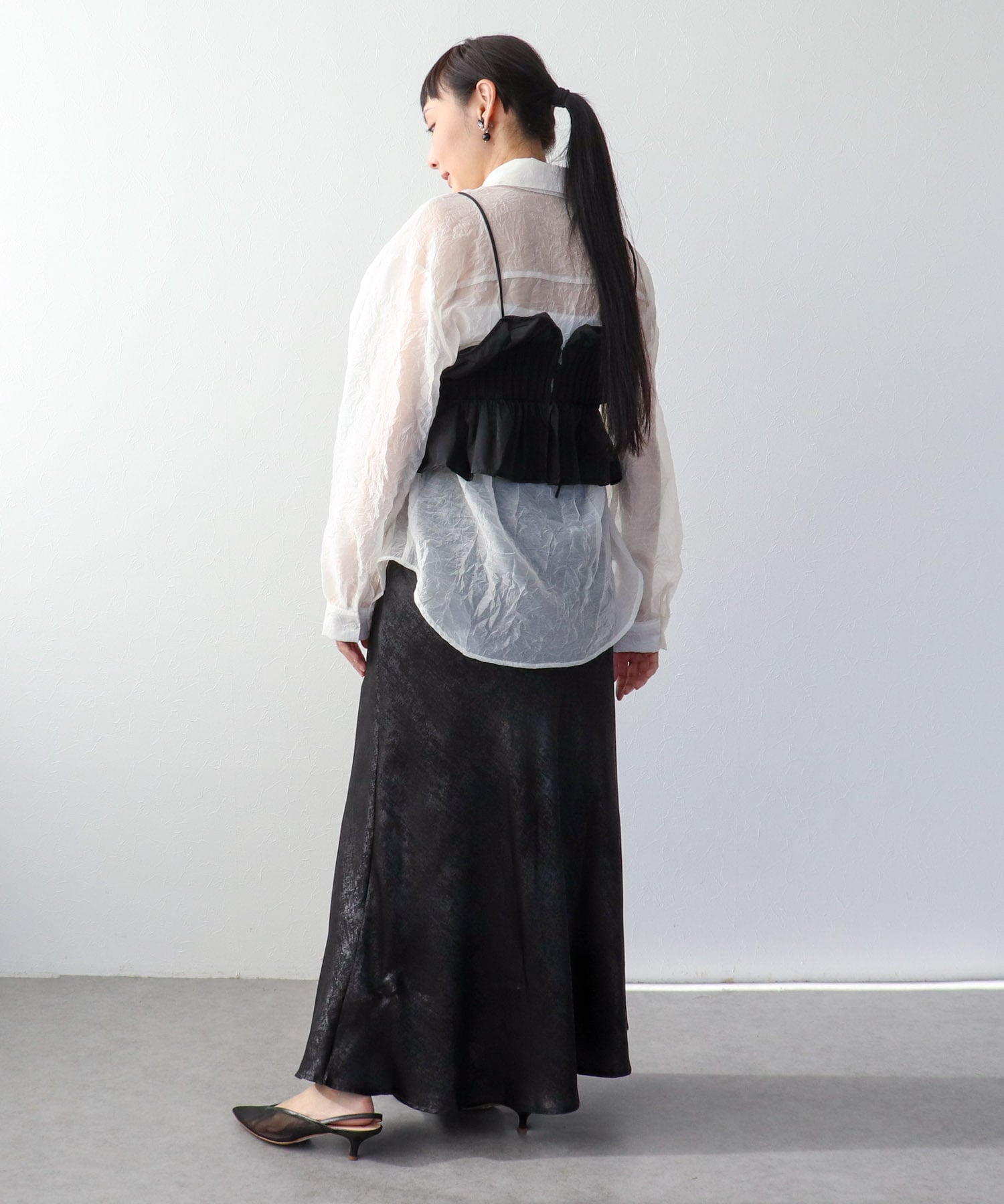 リンクル加工シアーブラウス