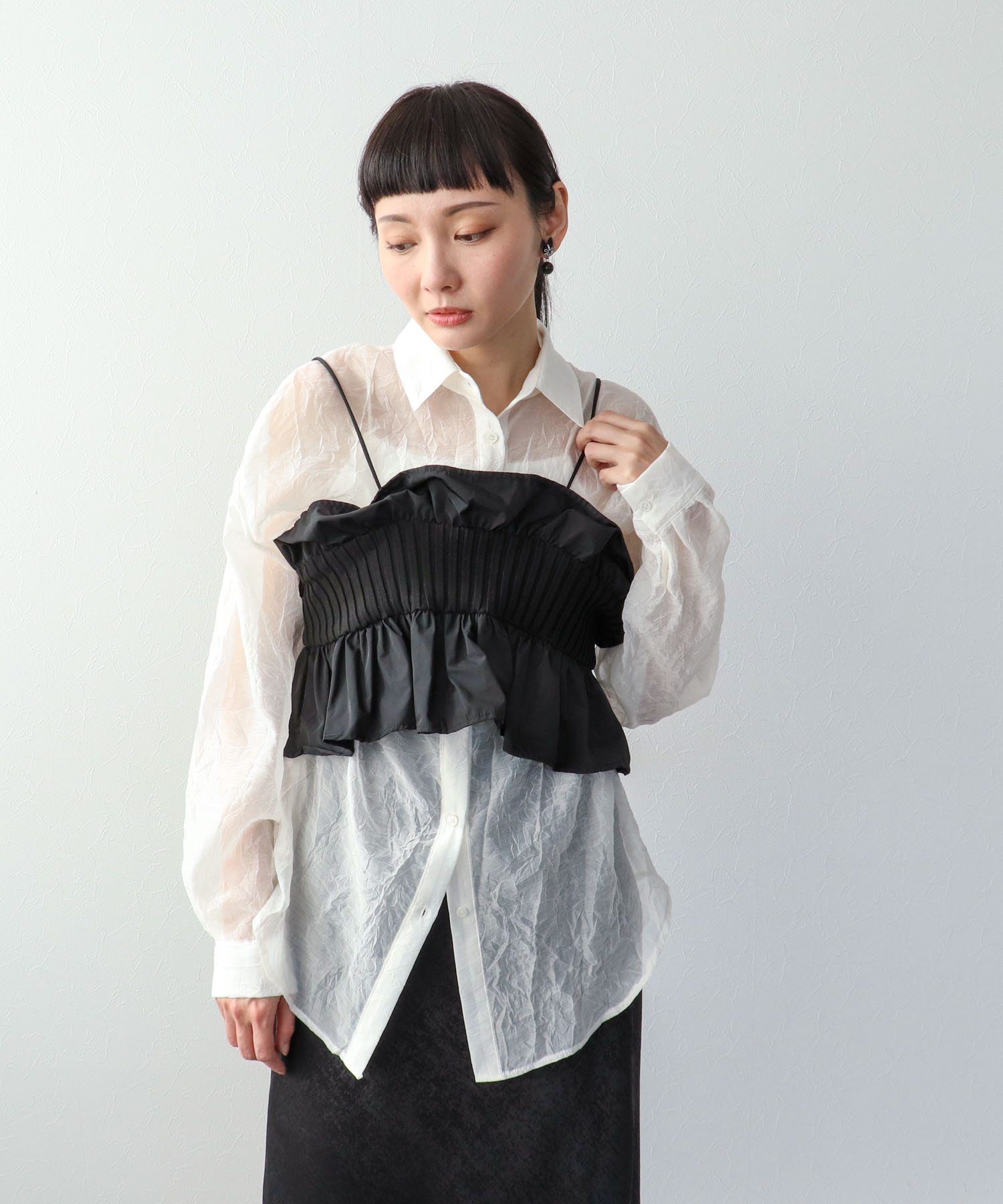 リンクル加工シアーブラウス