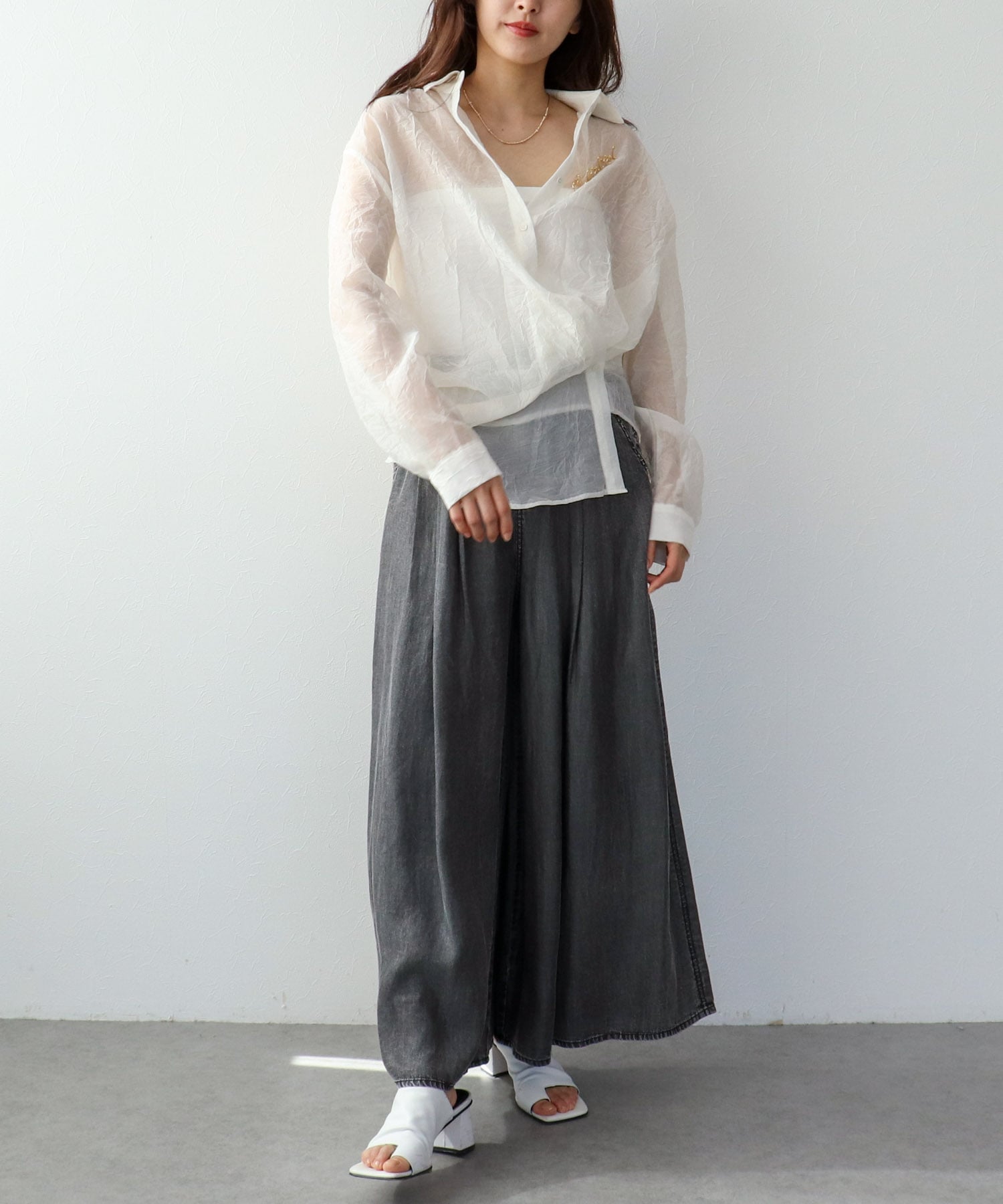 リンクル加工シアーブラウス