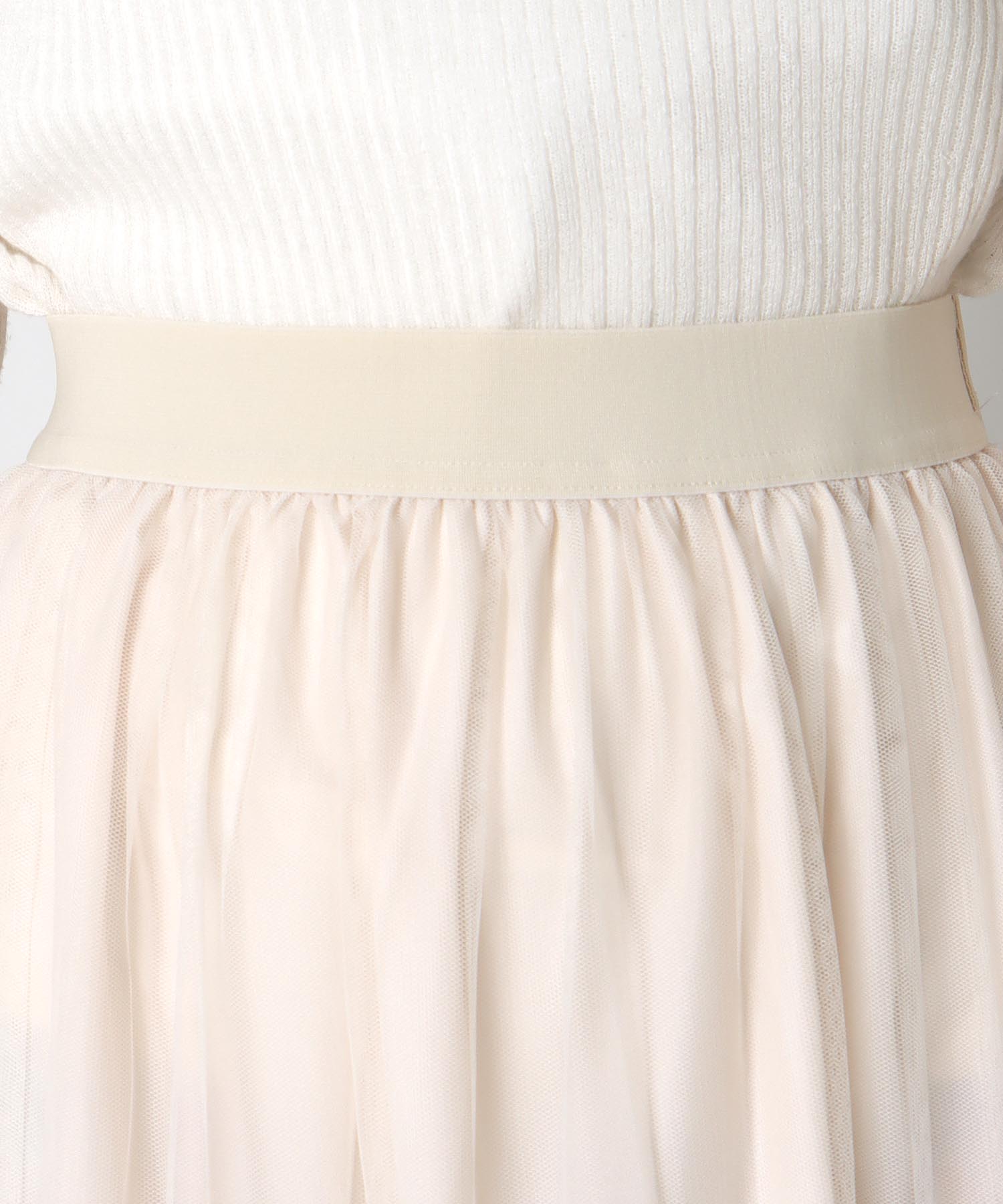 裾ランダムフリルチュールスカート