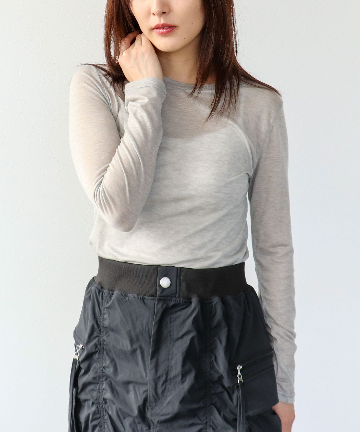 シンプルシアーカットプルオーバー