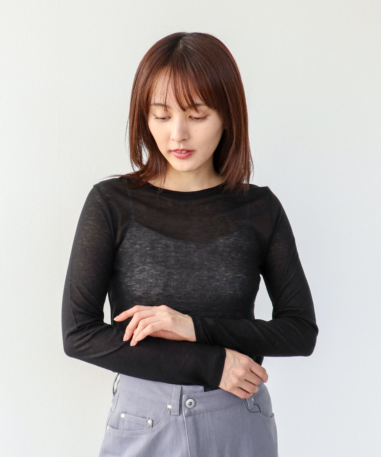 シンプルシアーカットプルオーバー