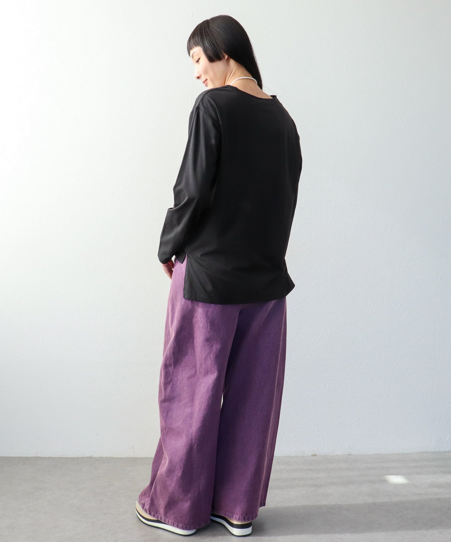 ピンクシルバー箔プリントロンT