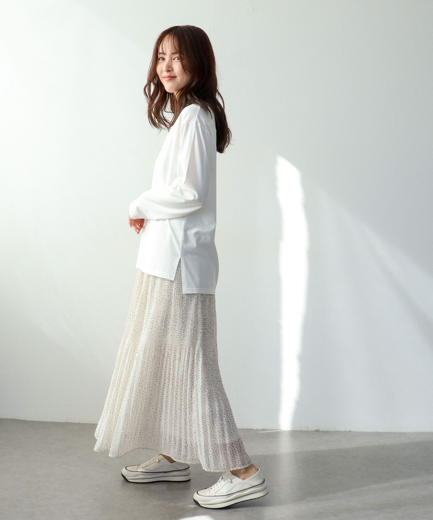 ピンクシルバー箔プリントロンT