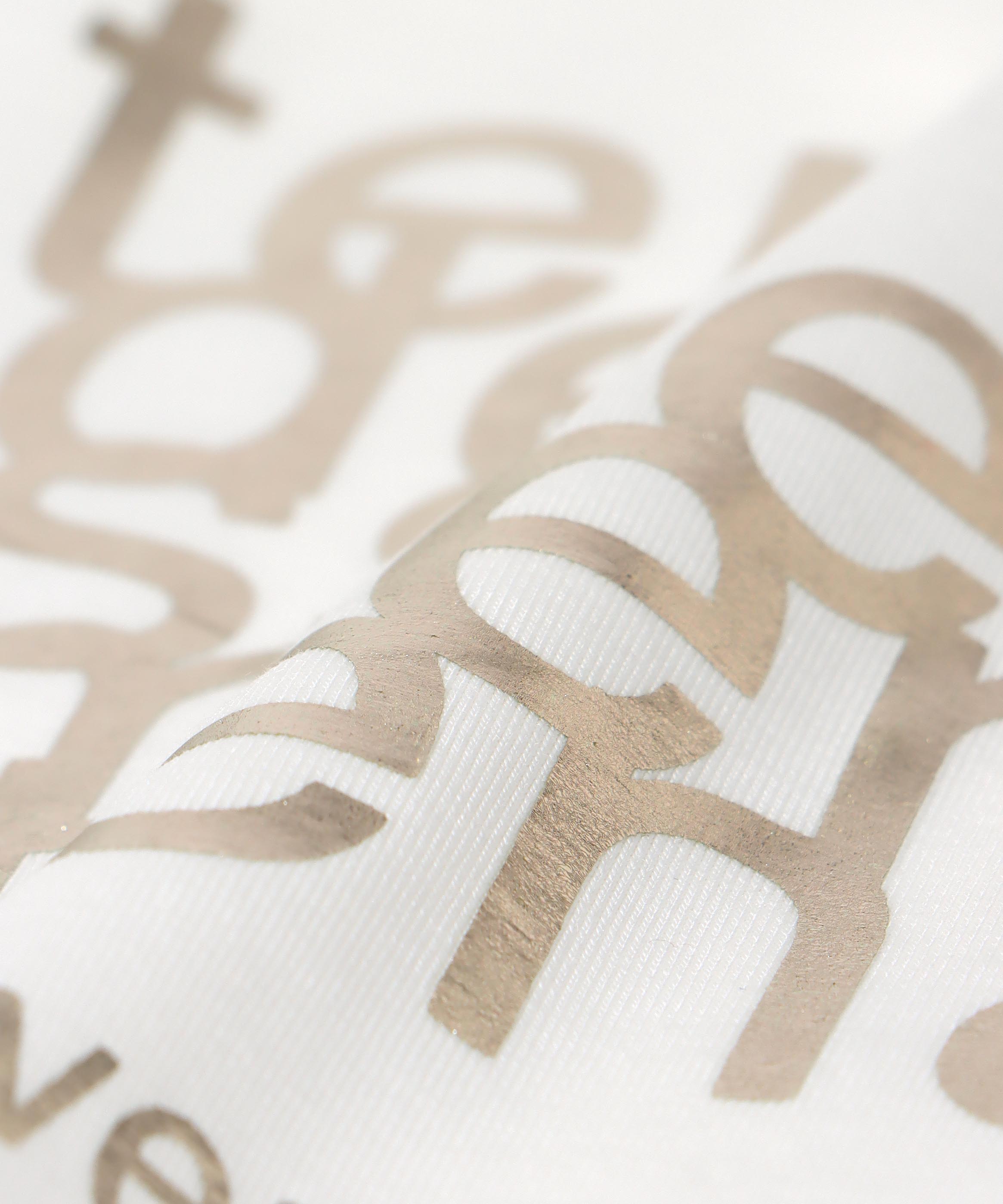 ピンクシルバー箔プリントロンT