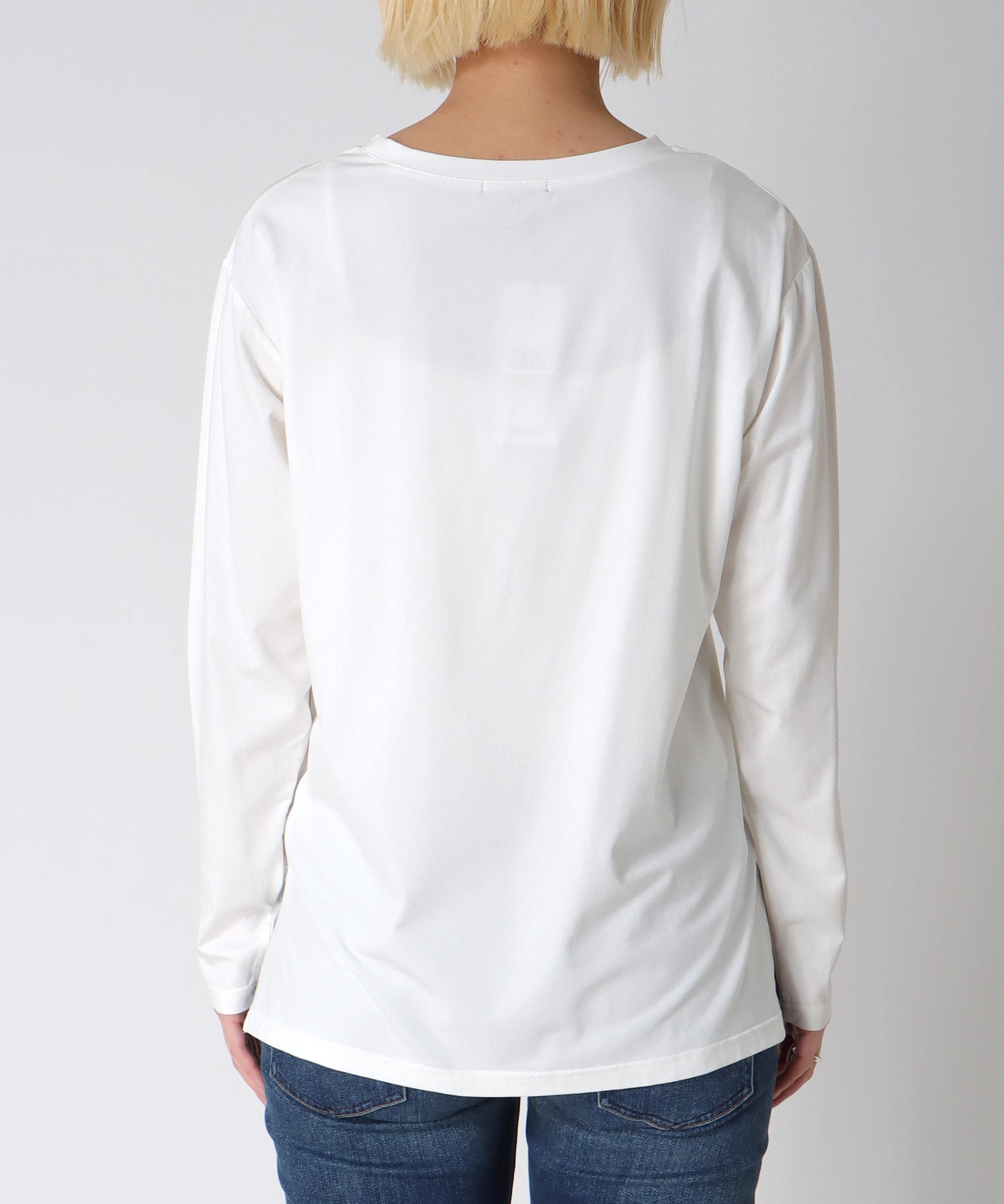 ピンクシルバー箔プリントロンT