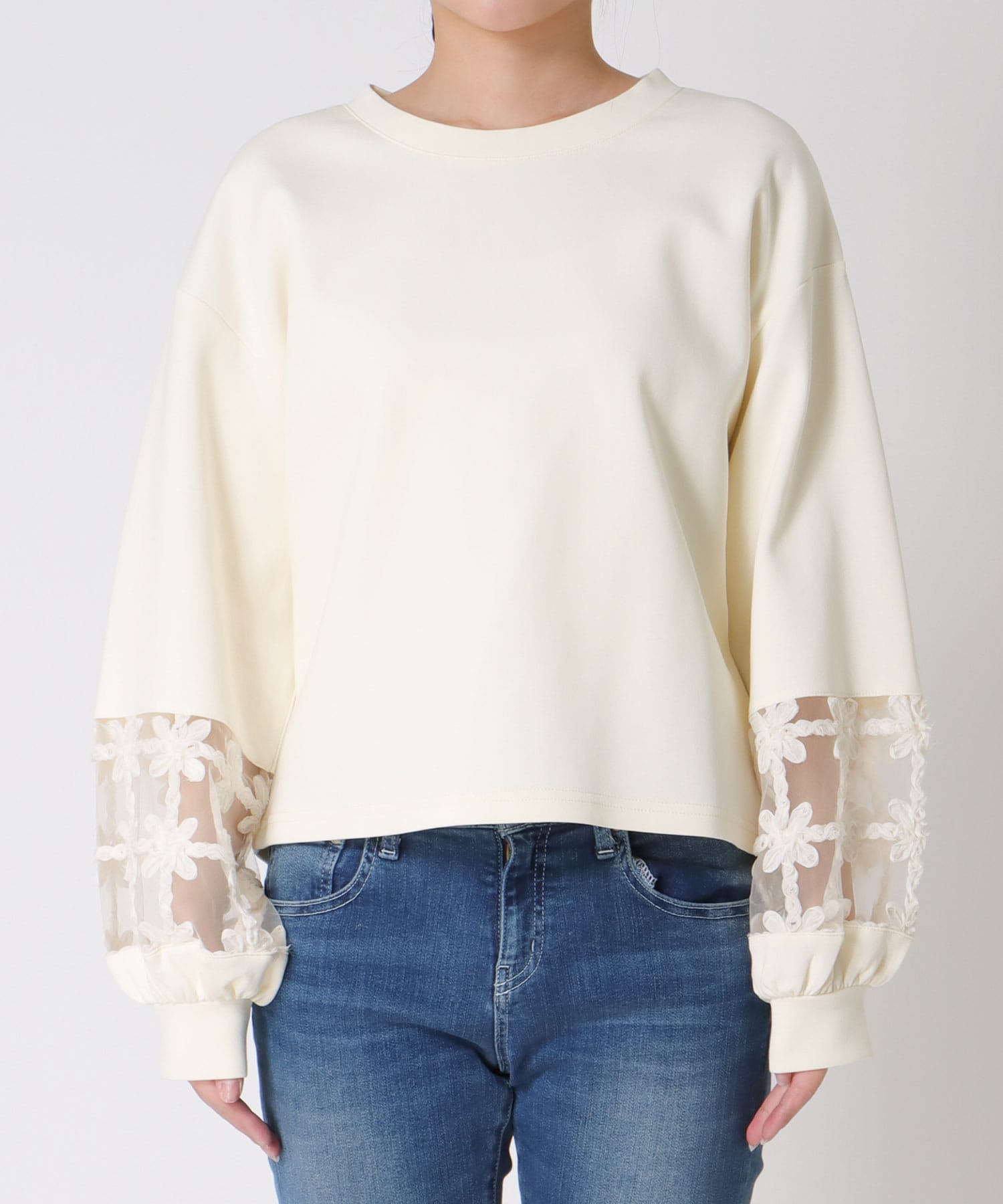 立体レース切替プルオーバー