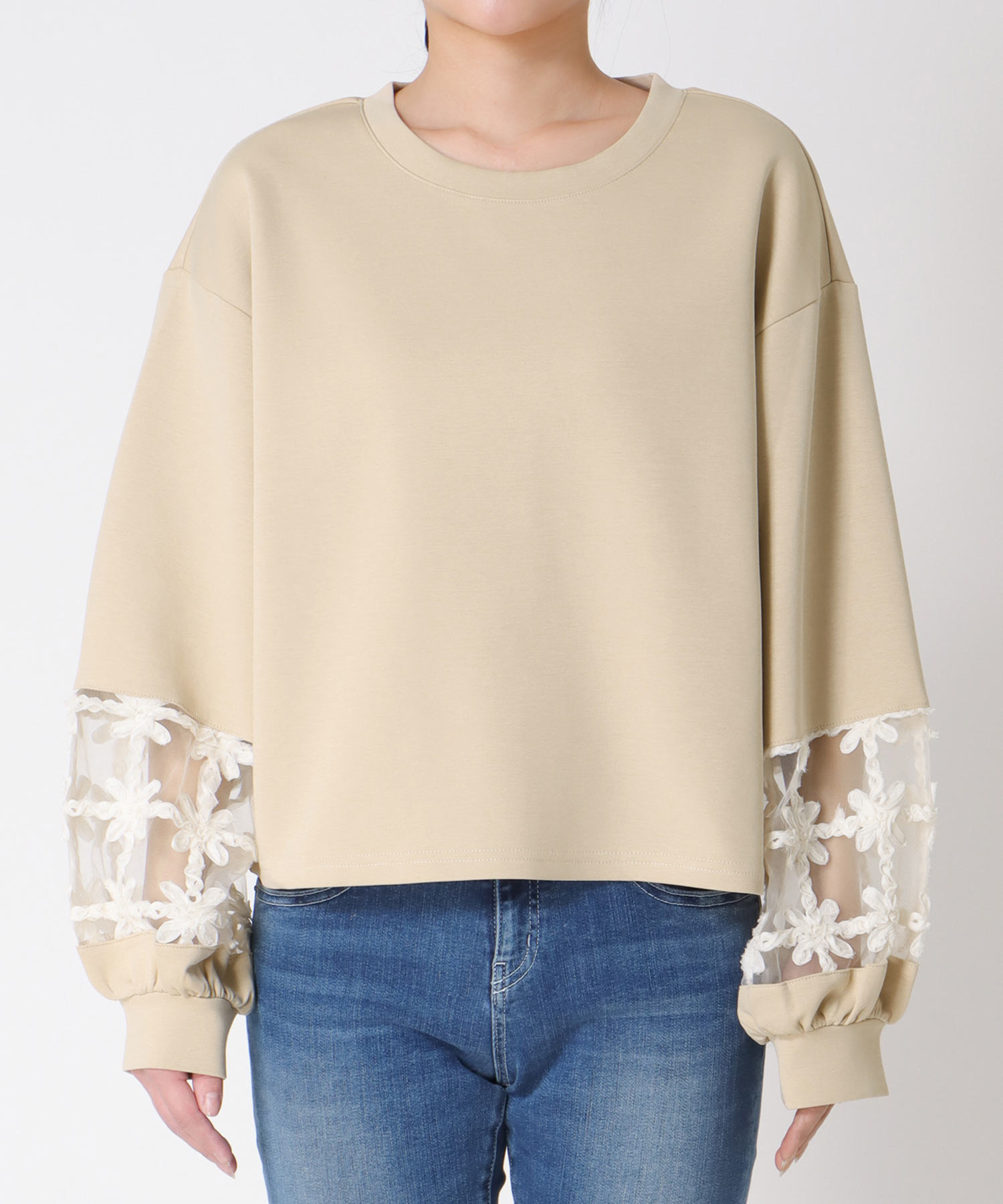 立体レース切替プルオーバー