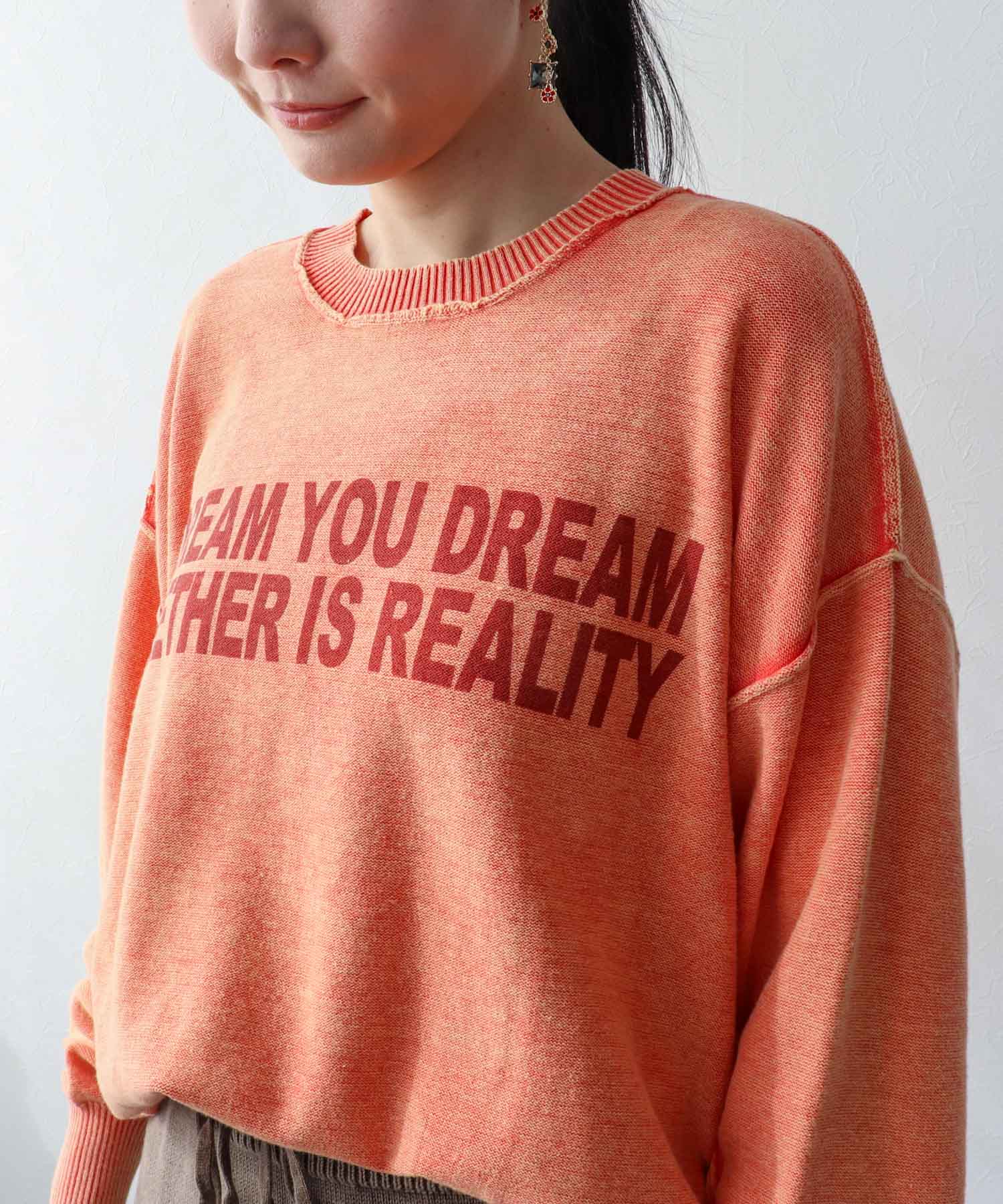 ケミカルウォッシュクルーロゴプルオーバー