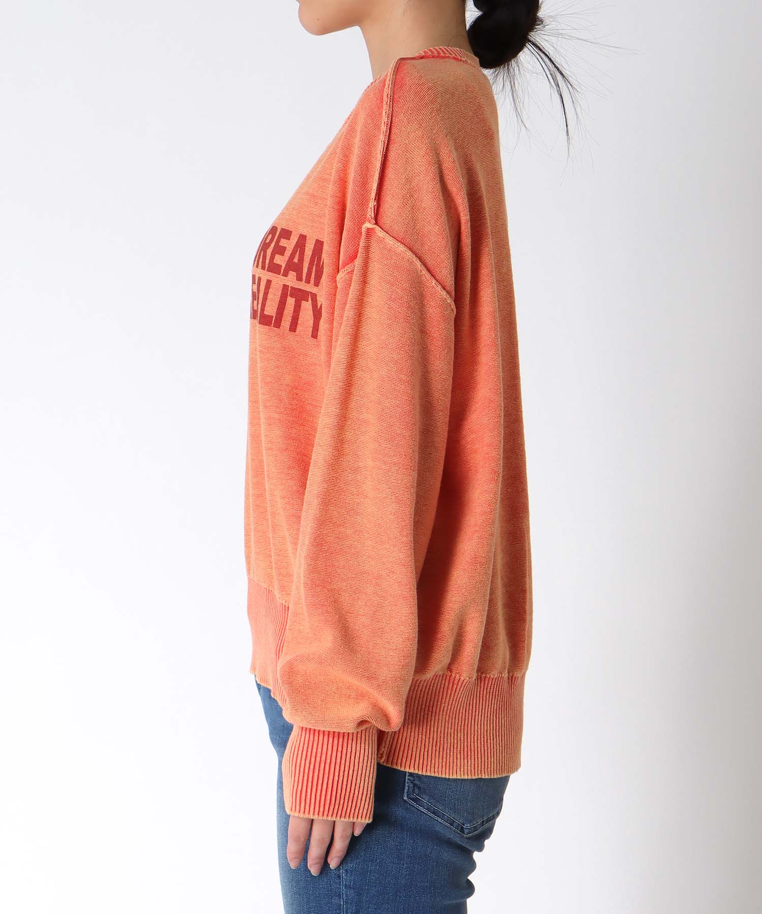 ケミカルウォッシュクルーロゴプルオーバー