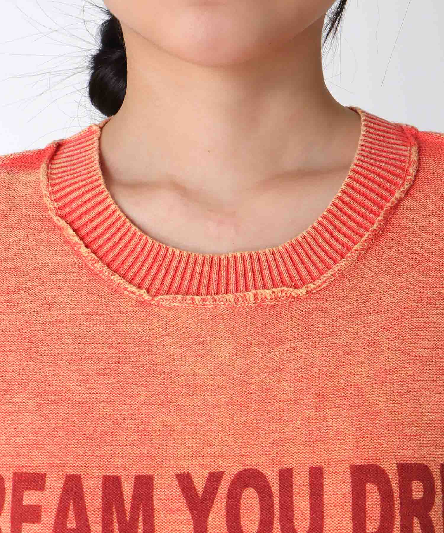 ケミカルウォッシュクルーロゴプルオーバー