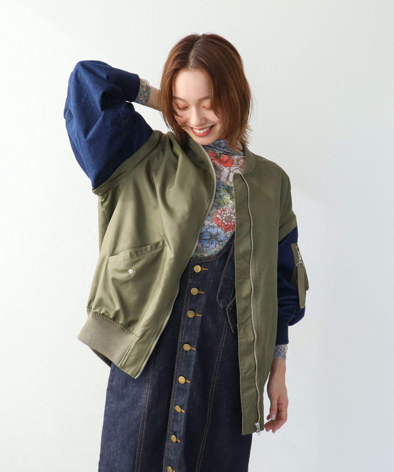 デニムスリーブ2wayMA-1ブルゾン