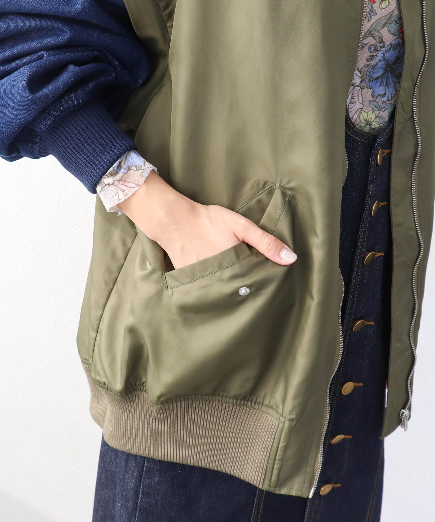 デニムスリーブ2wayMA-1ブルゾン