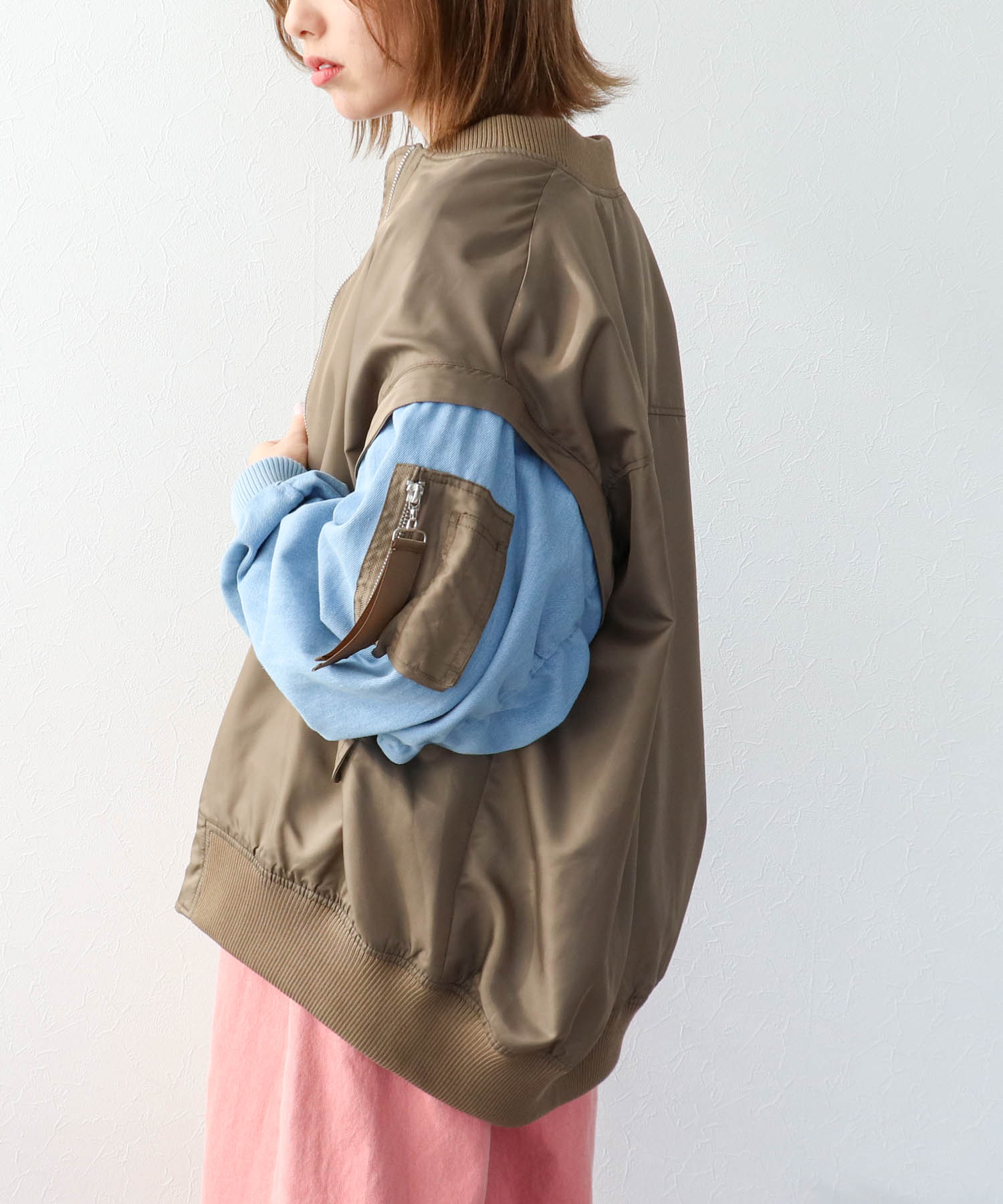 デニムスリーブ2wayMA-1ブルゾン