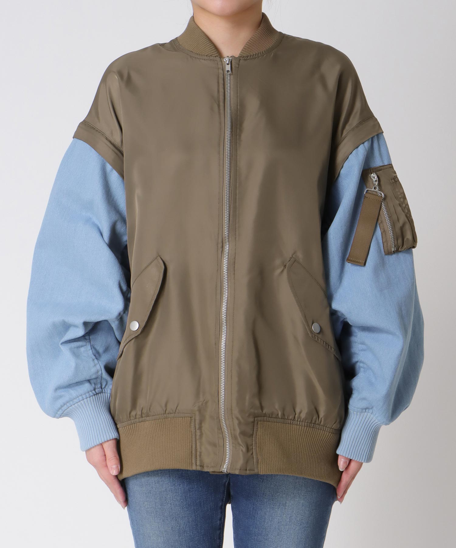 デニムスリーブ2wayMA-1ブルゾン