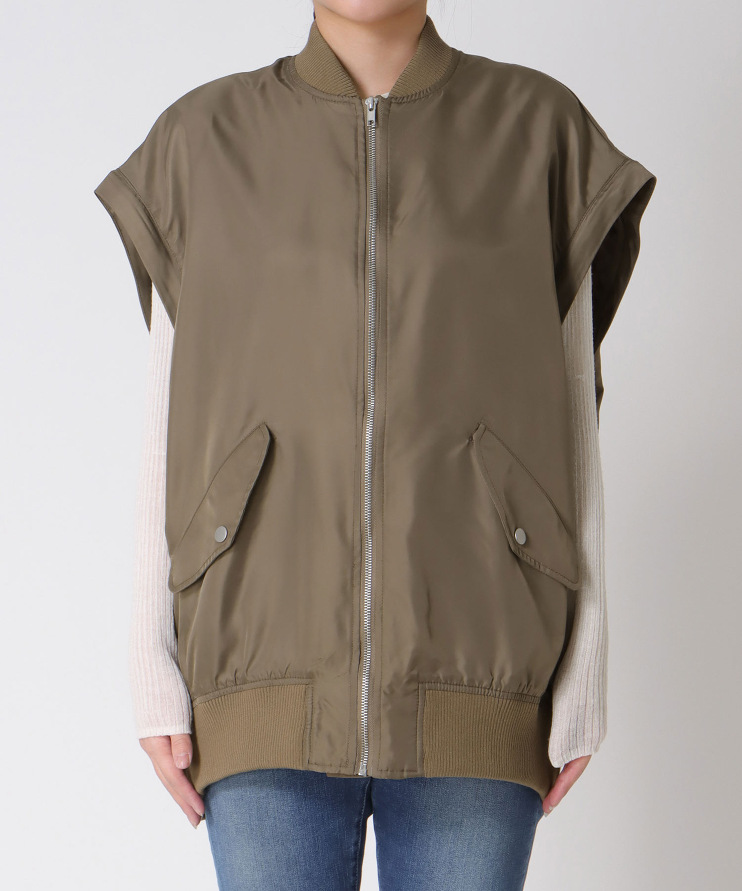 デニムスリーブ2wayMA-1ブルゾン