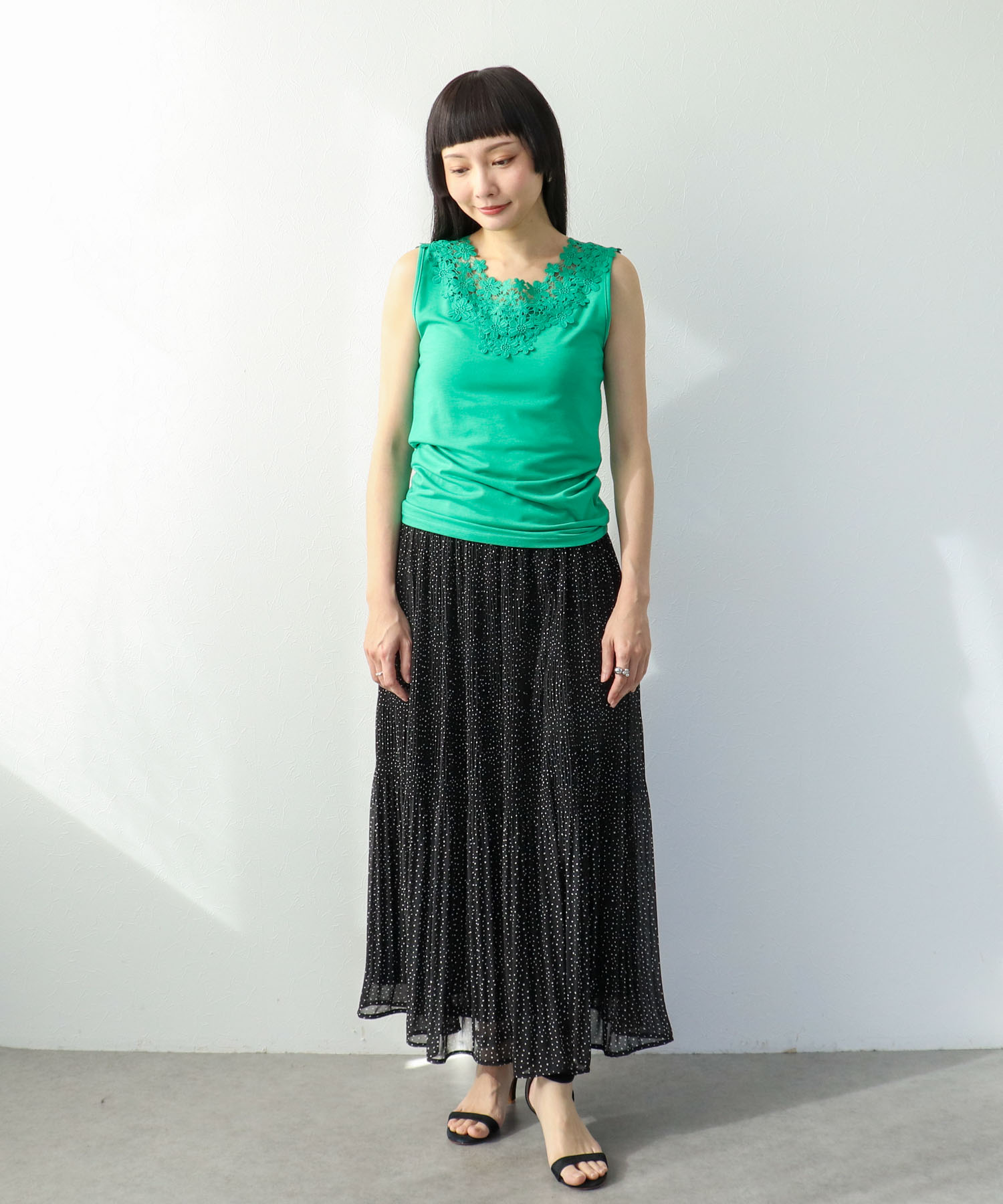 ドットマジョリカプリーツスカート
