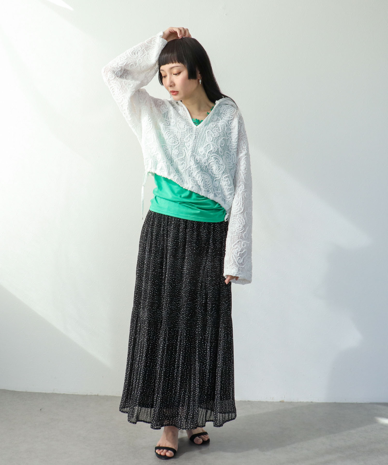 ドットマジョリカプリーツスカート
