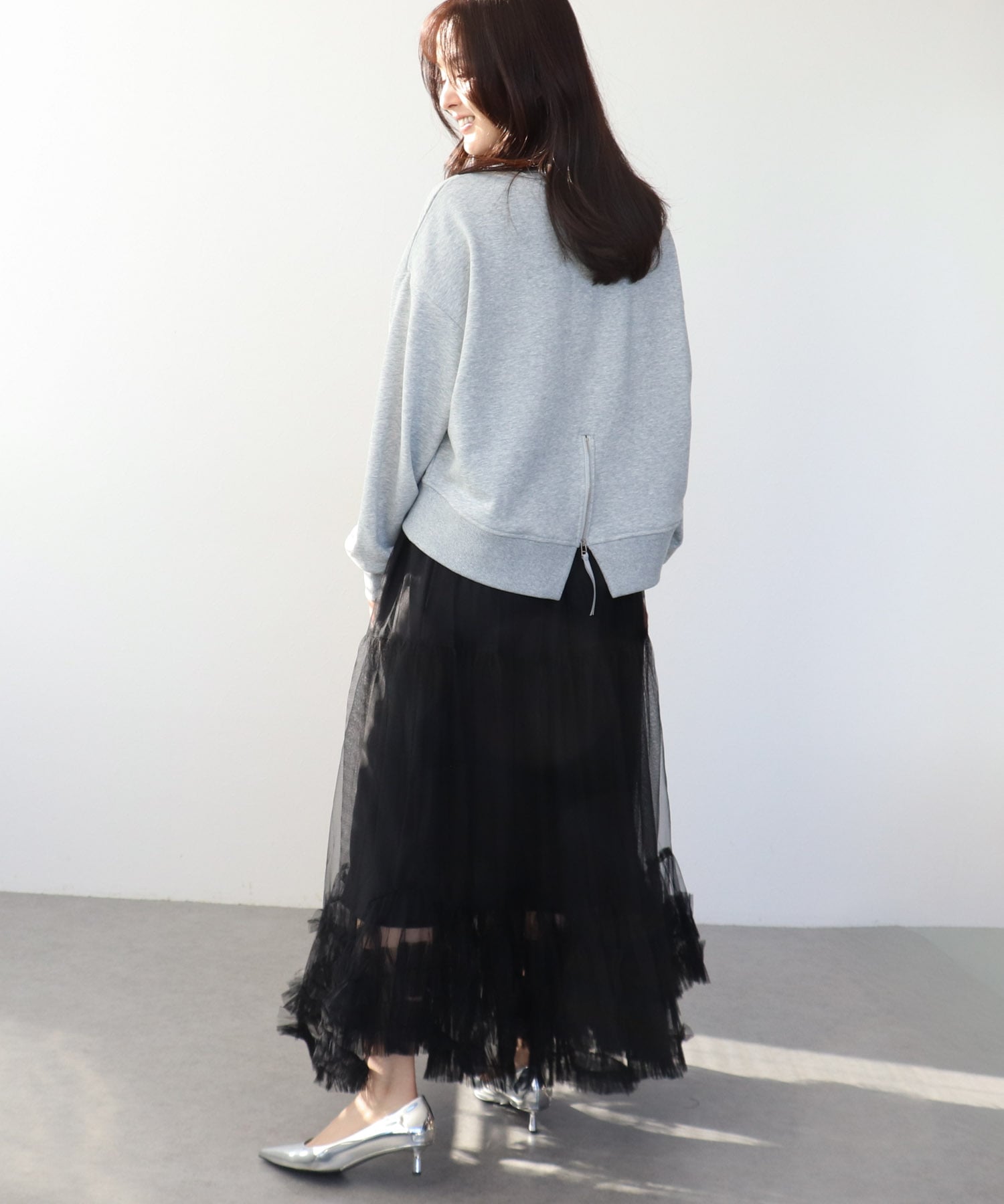 金属エンボスバックファスナープルオーバー