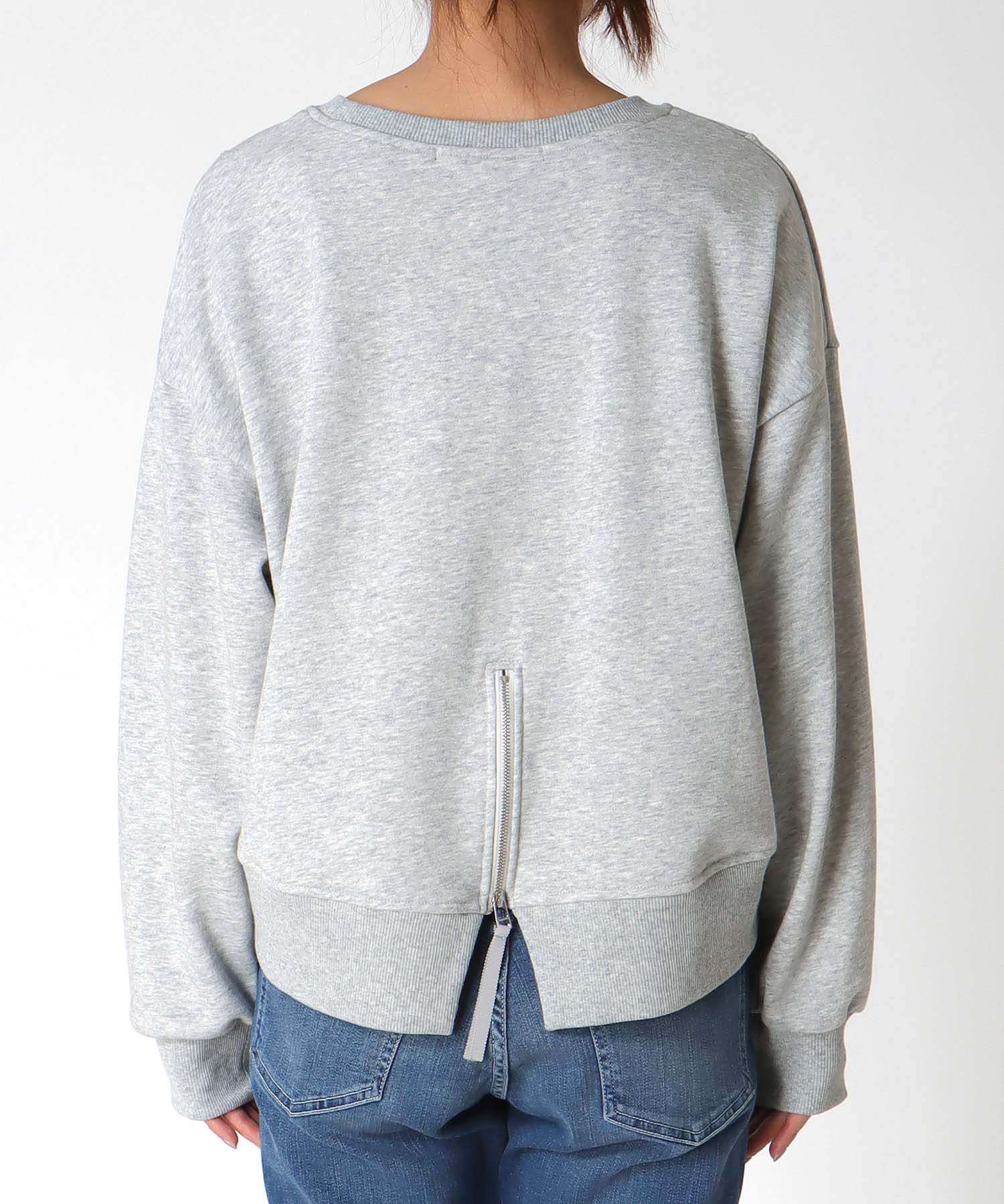 金属エンボスバックファスナープルオーバー