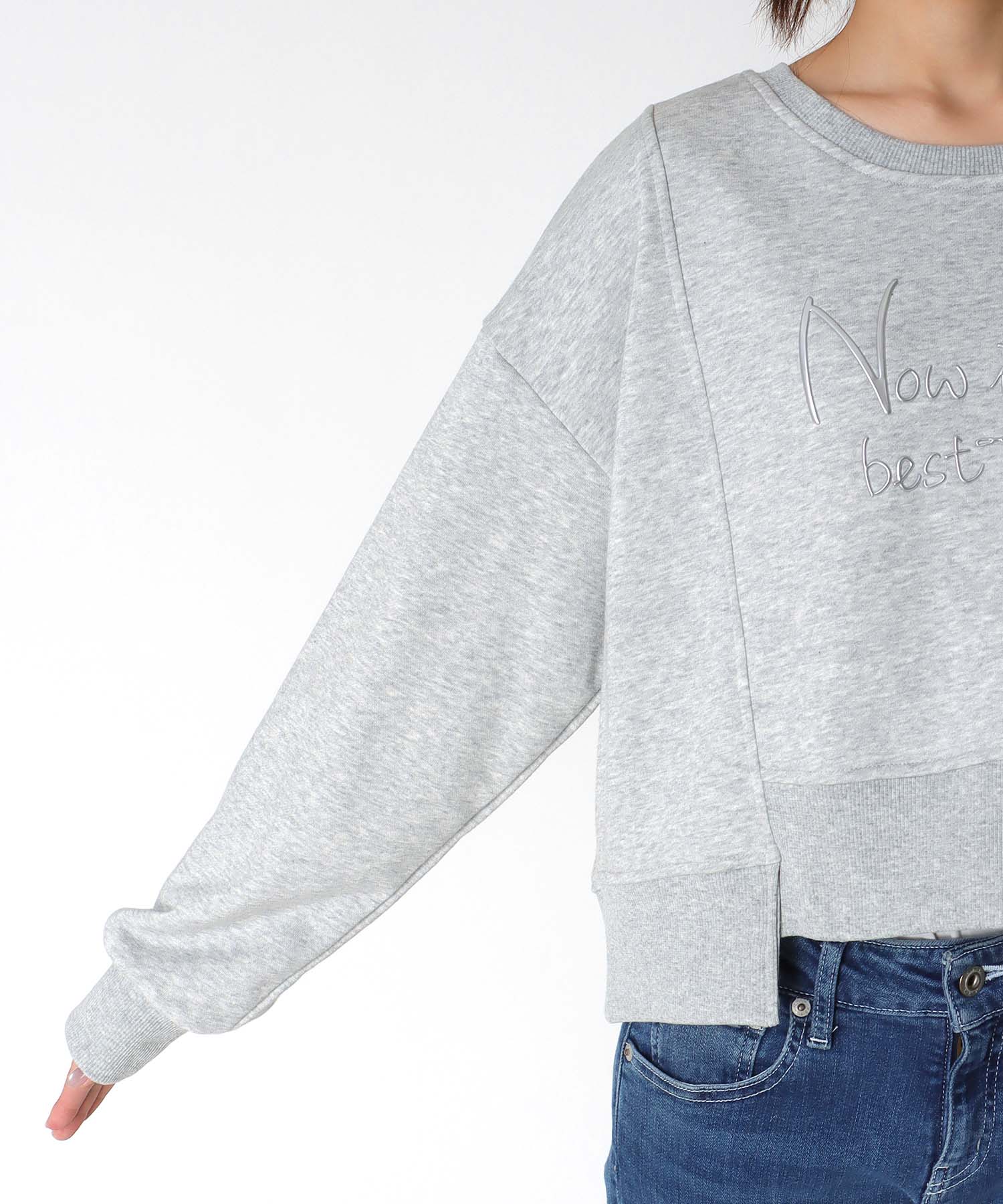 金属エンボスバックファスナープルオーバー