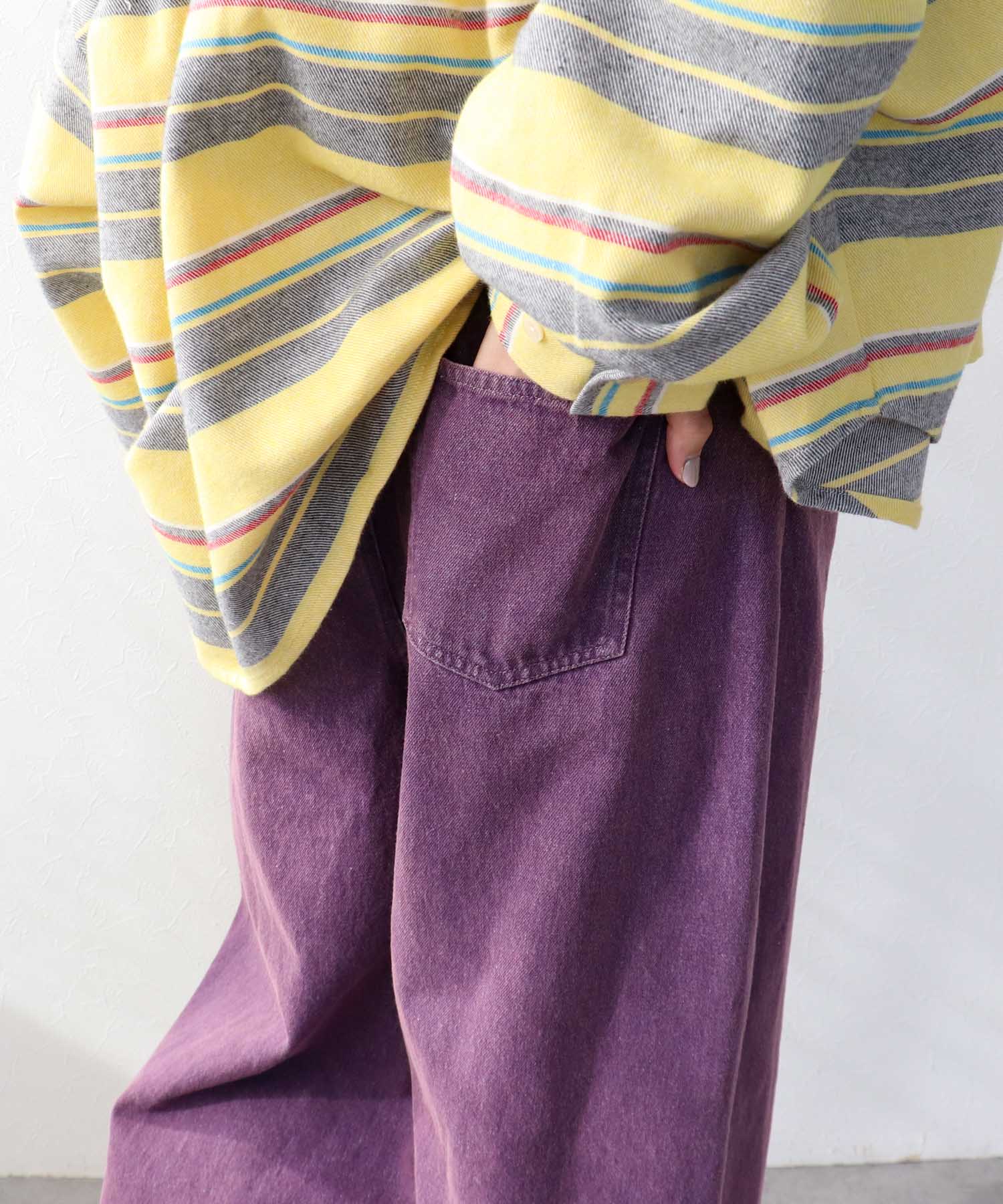 ビンテージ加工カラーデニム