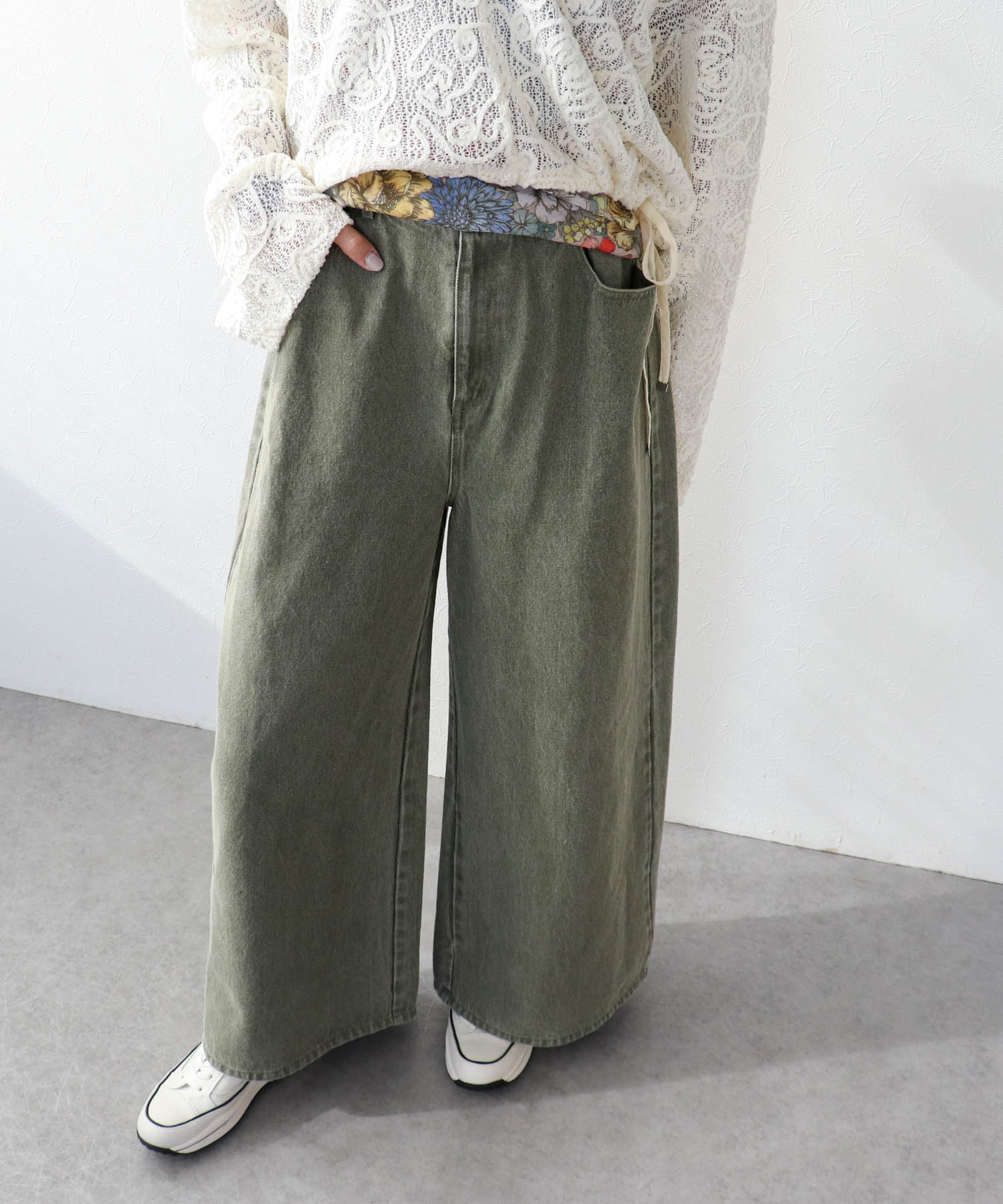 ビンテージ加工カラーデニム