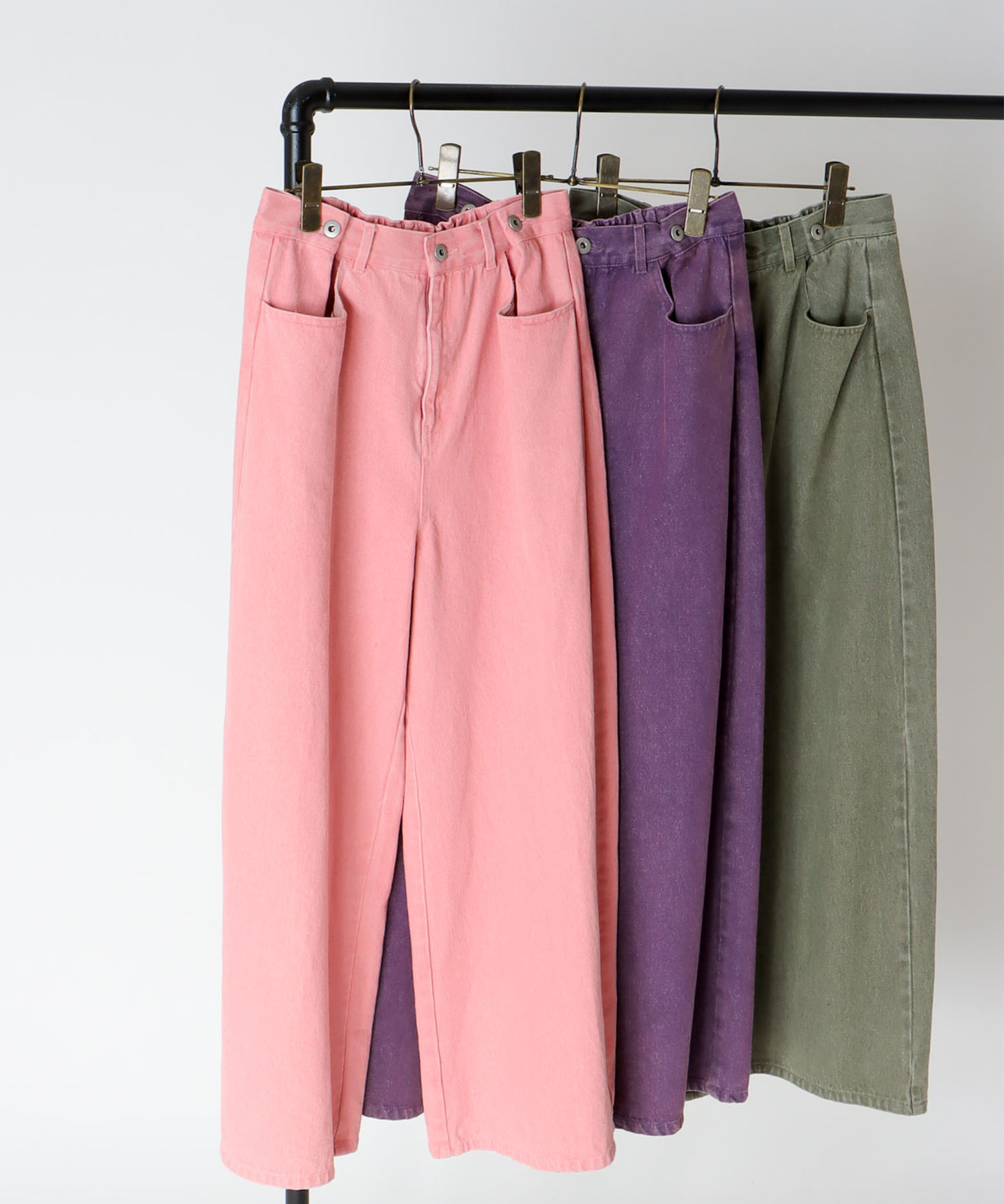 ビンテージ加工カラーデニム