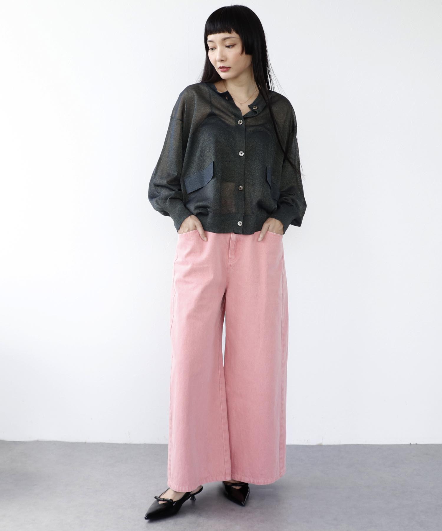 ビンテージ加工カラーデニム