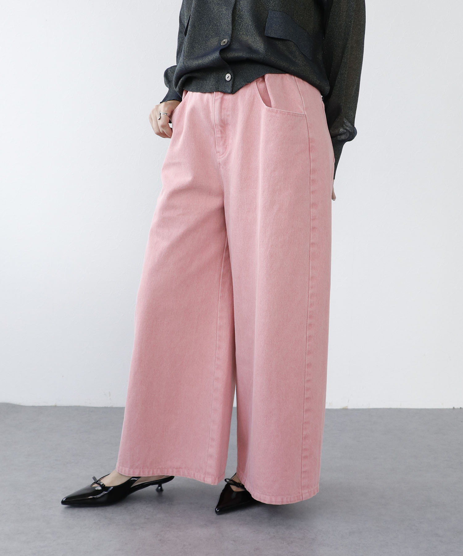 ビンテージ加工カラーデニム