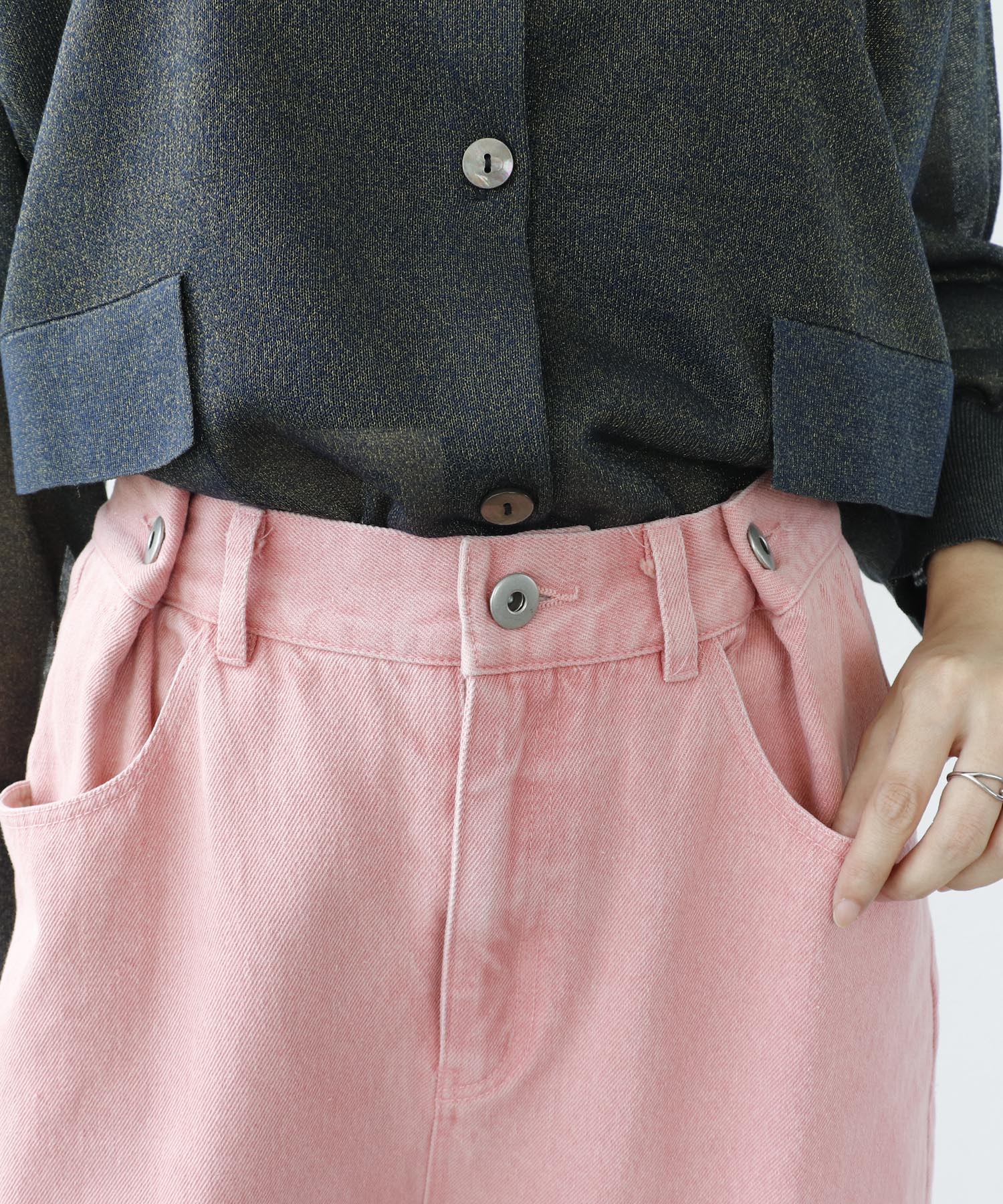 ビンテージ加工カラーデニム