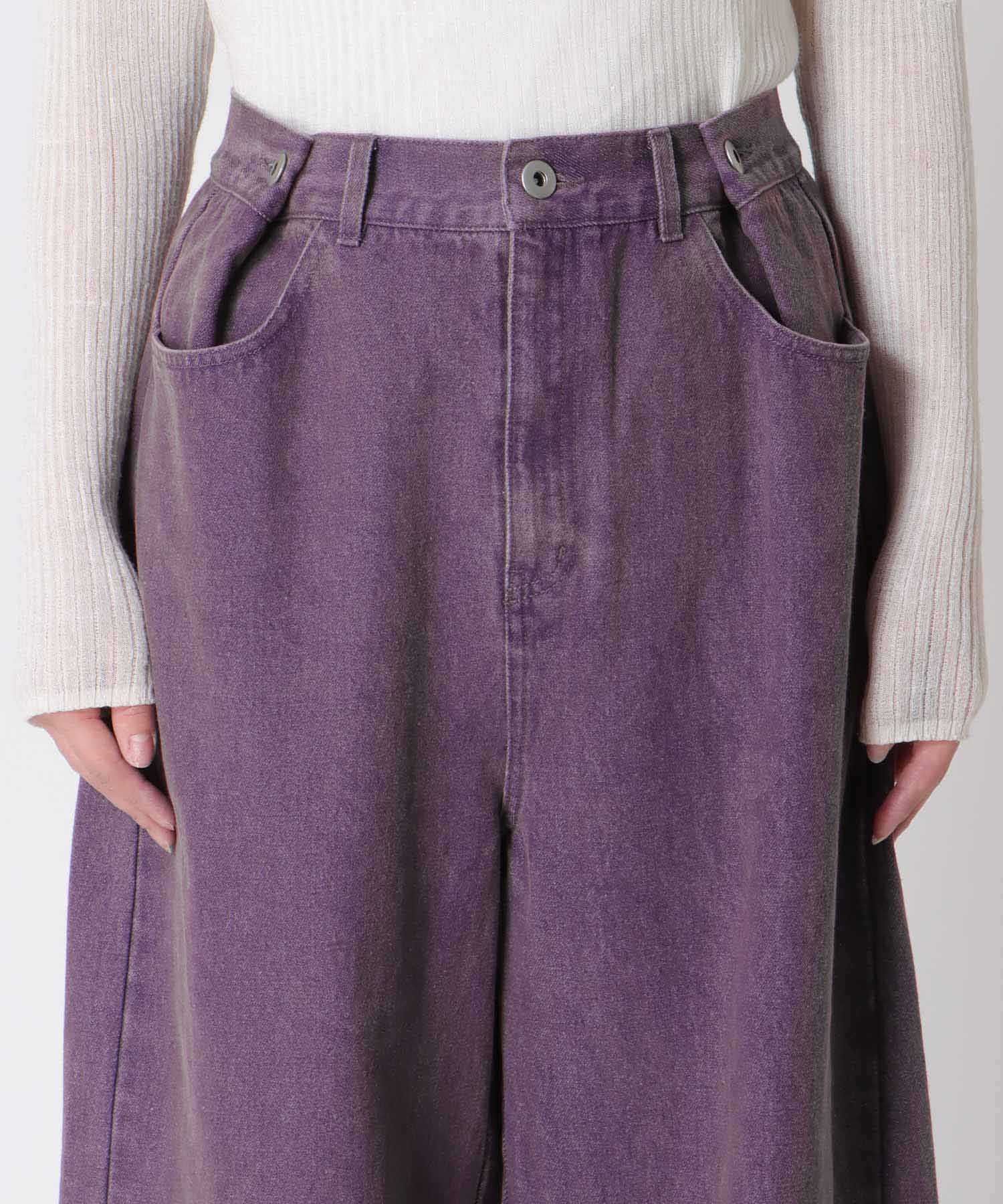 ビンテージ加工カラーデニム