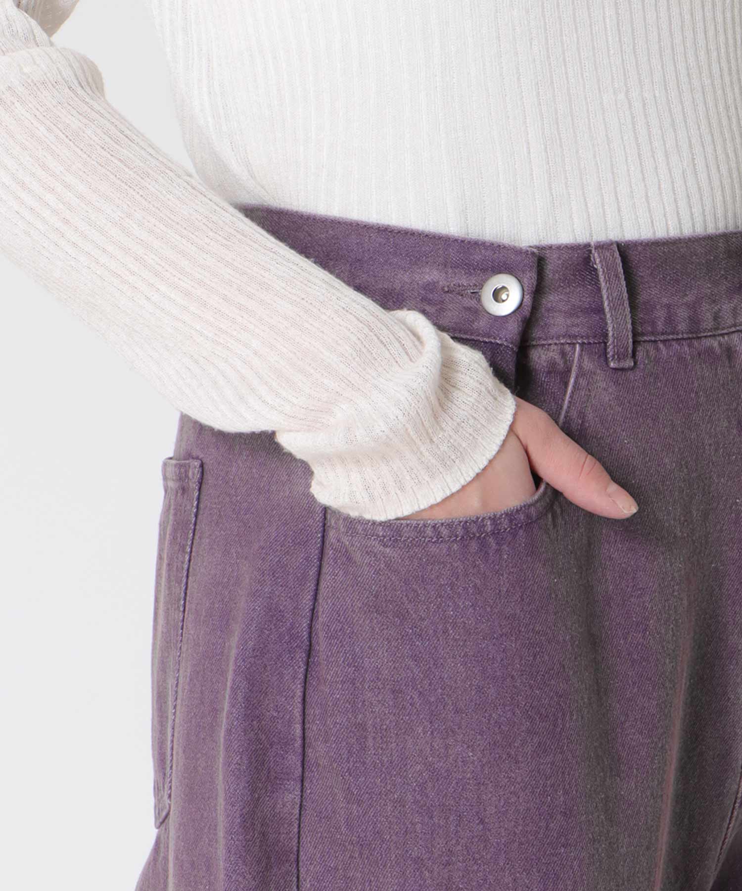 ビンテージ加工カラーデニム