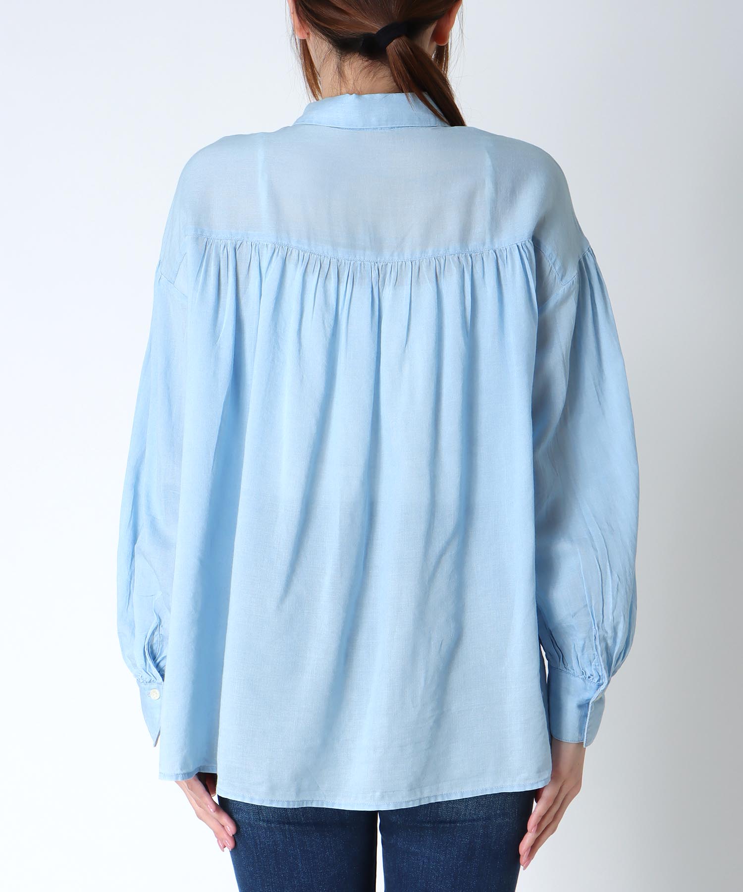 シアーデニムボリュームシャツ